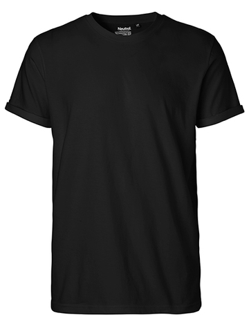 Camiseta de manga enrollable para hombre - Negro
