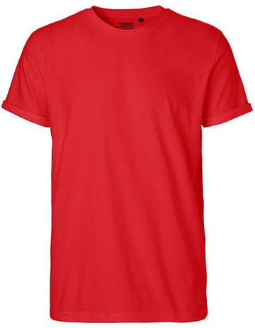 Camiseta de manga enrollable para hombre - Rojo
