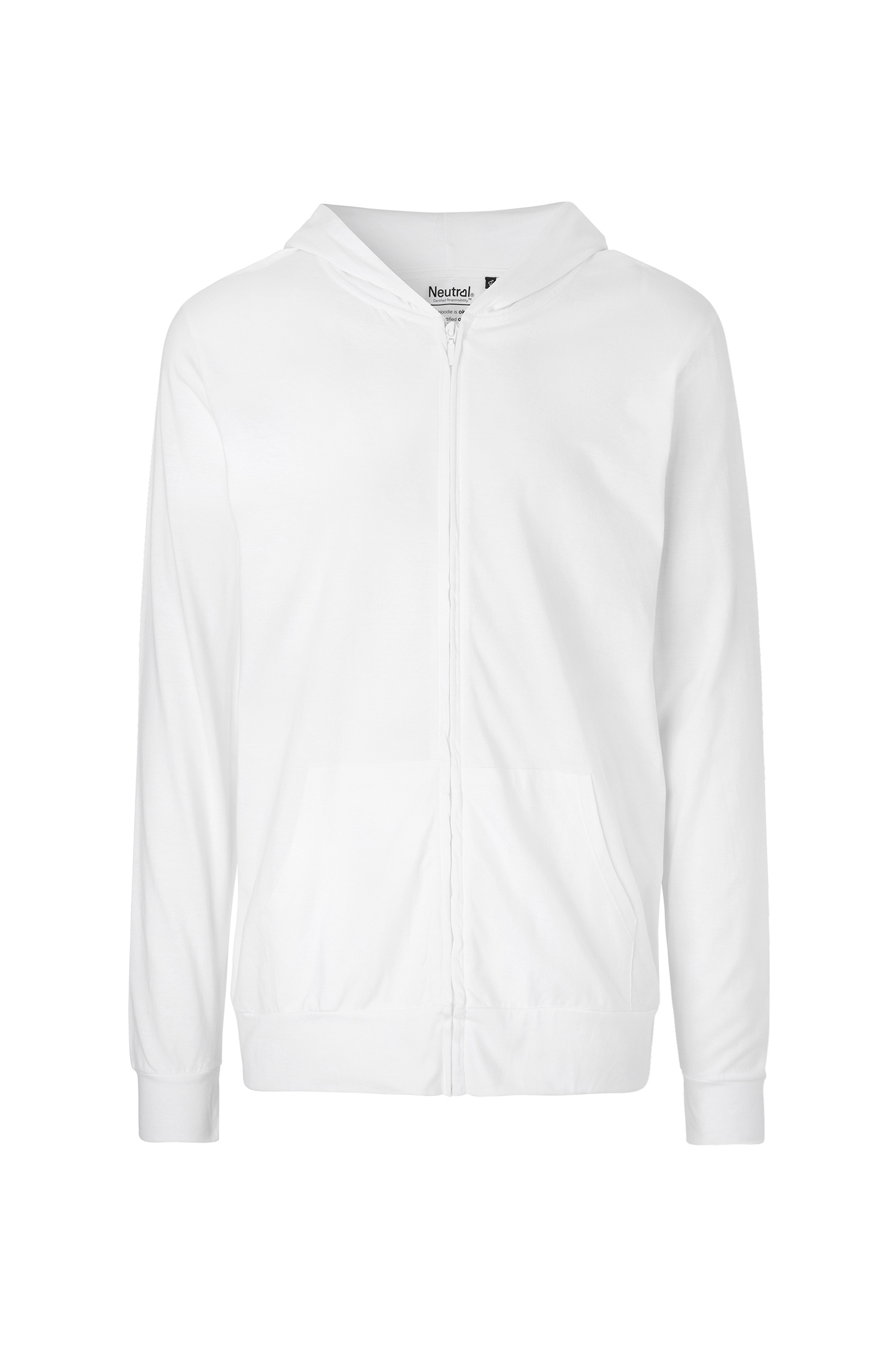Sudadera unisex con capucha y cremallera - 01 - Blanco OUT3