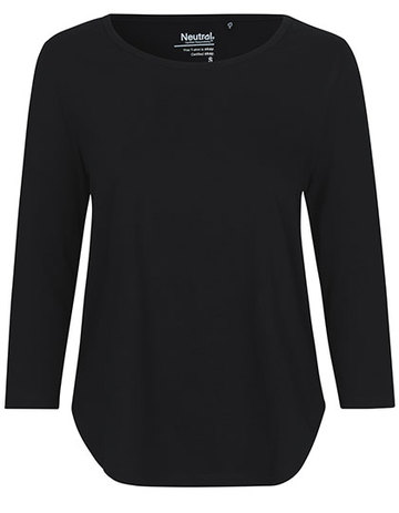 Camiseta de manga tres cuartos para mujer - Negro