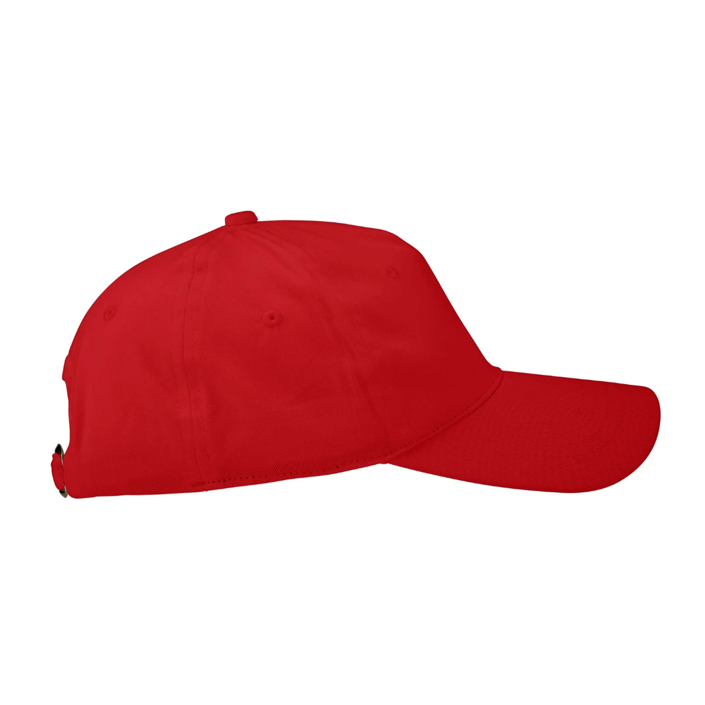 Gorra de sarga Bio de 5 paneles, 100 % algodón, 210 g/m², blanca, talla única. - Rojo