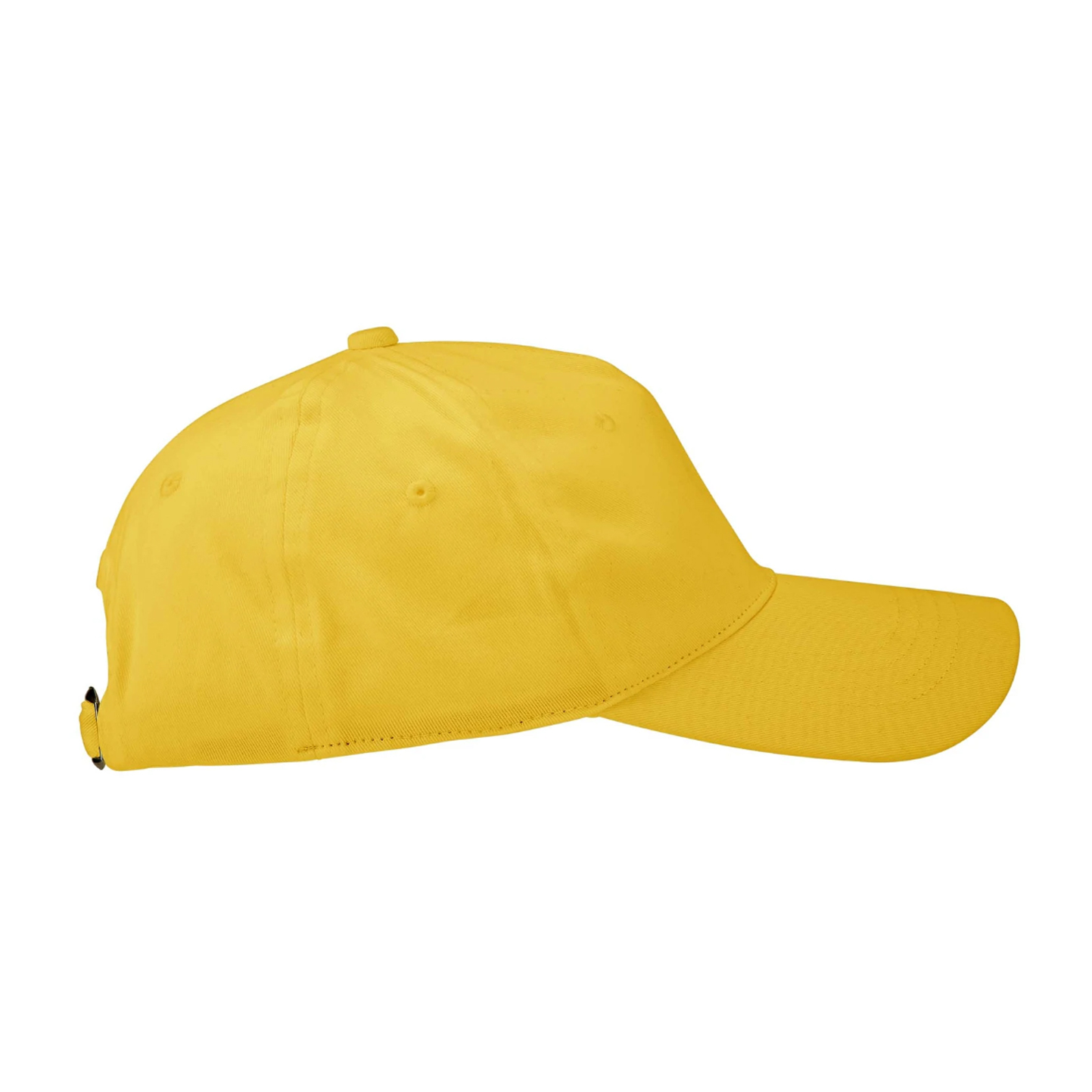 Gorra de sarga Bio de 5 paneles, 100 % algodón, 210 g/m², blanca, talla única. - Amarillo