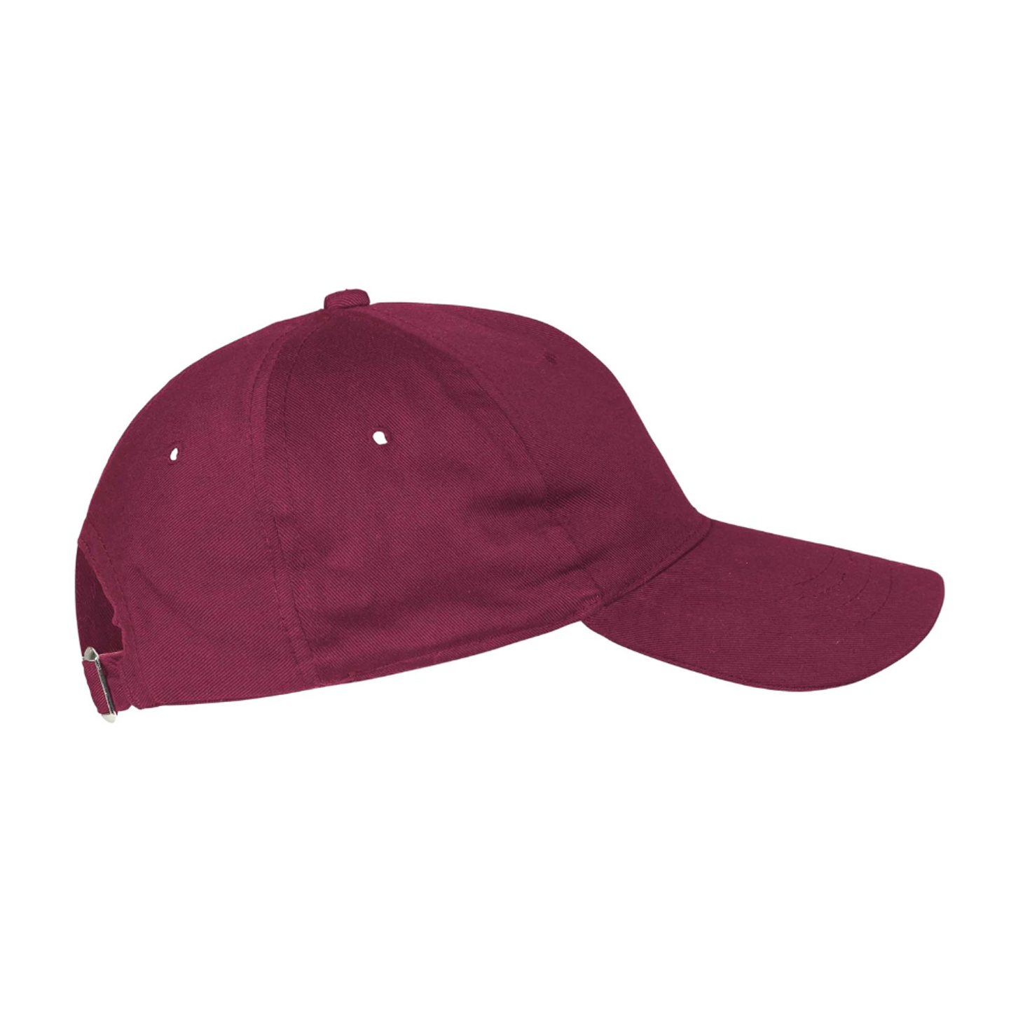 Gorra de sarga Bio de 5 paneles, 100 % algodón, 210 g/m², blanca, talla única. - Burdeos