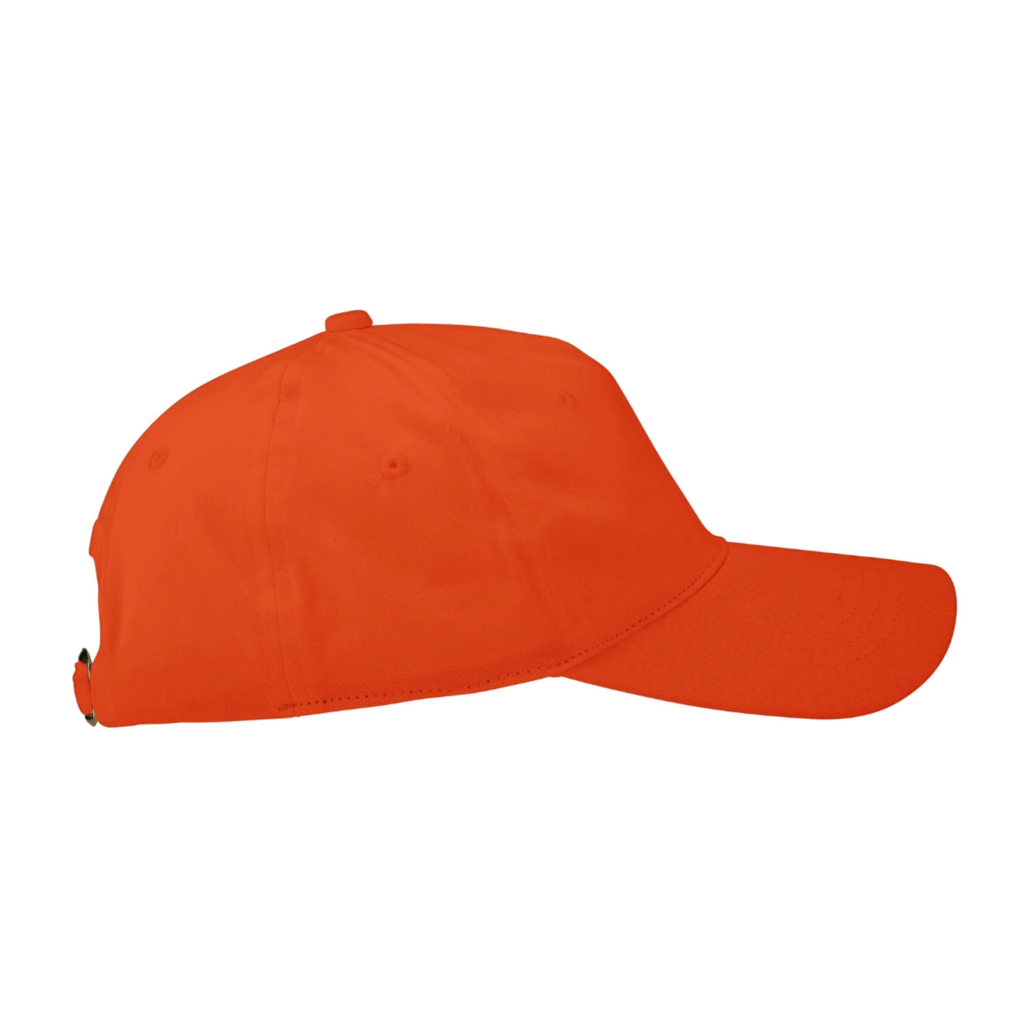 Gorra de sarga Bio de 5 paneles, 100 % algodón, 210 g/m², blanca, talla única. - Naranja