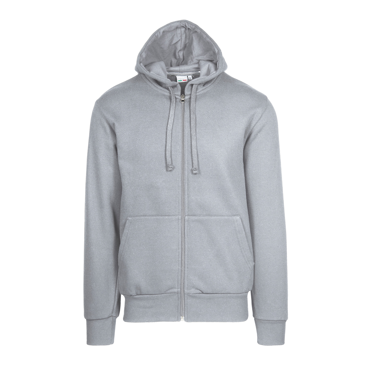 Sudadera infantil con cremallera, 70 % algodón/30 % poliéster, 280 g/m², color negro, talla XXS. - 75 - Ceniza