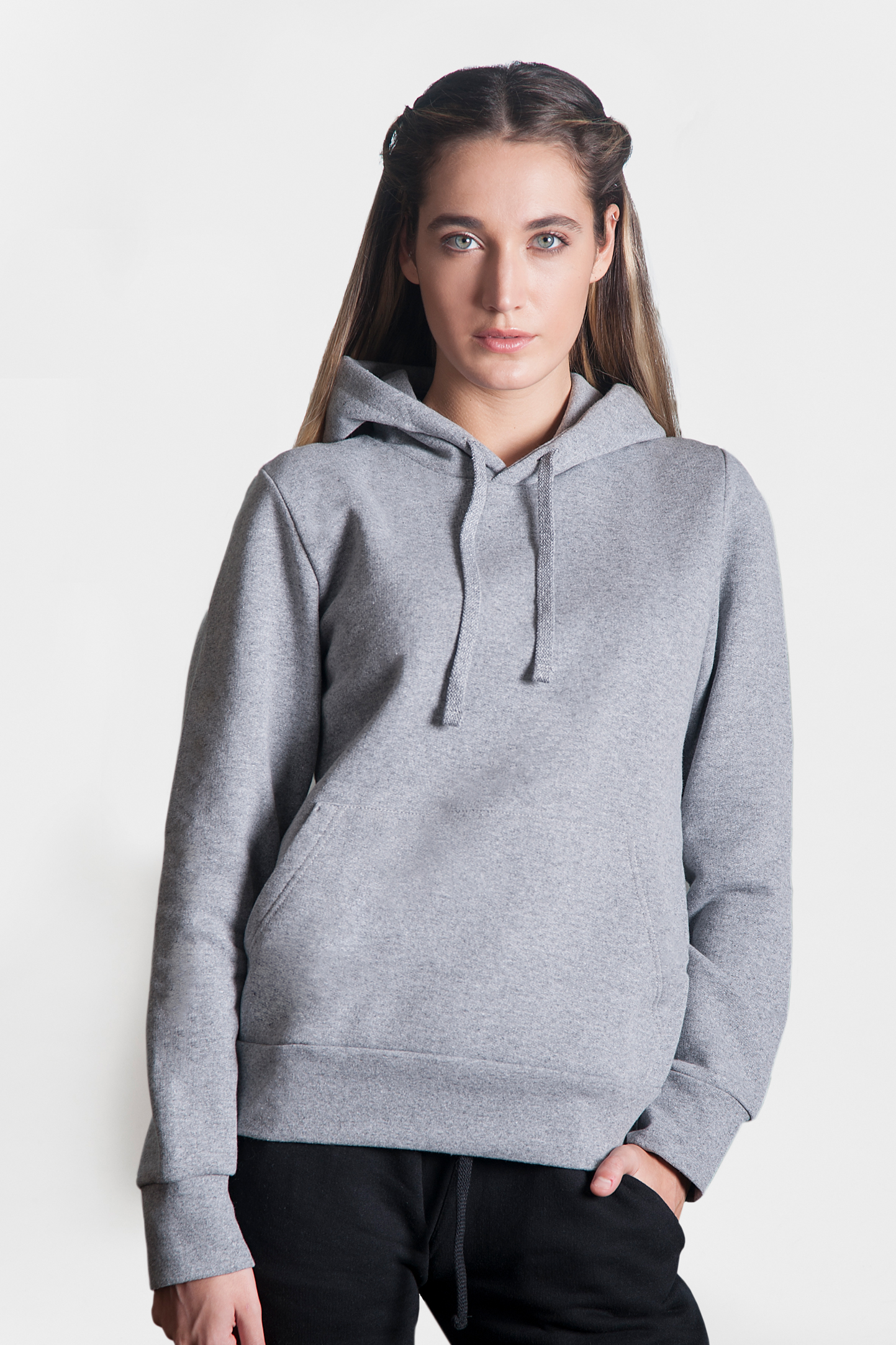 Sudadera con capucha para mujer, 70 % algodón/30 % poliéster, 280 g/m², color negro, talla S.