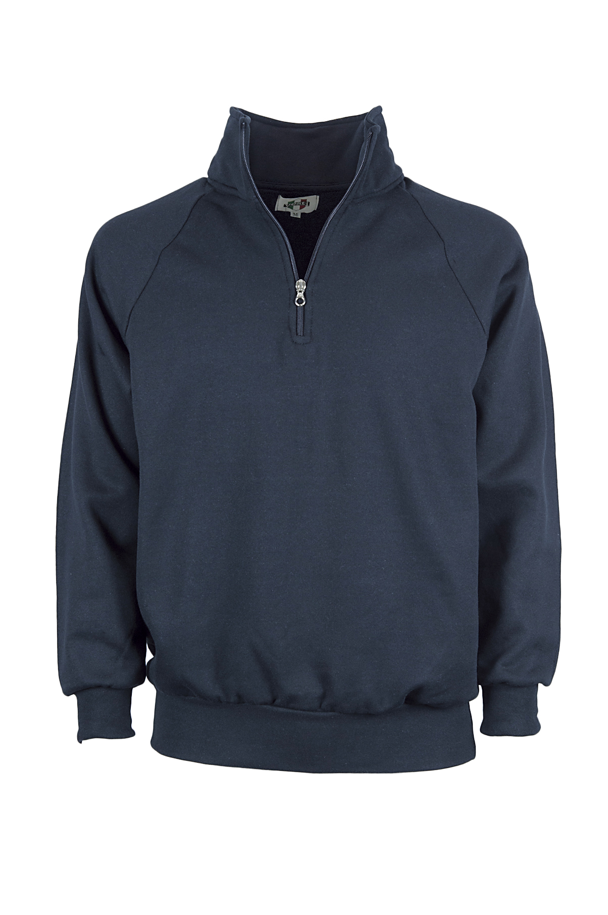Sudadera con cremallera en el cuello, 100% algodón. 280 g/m². Azul. Talla S. - 18 - Azul