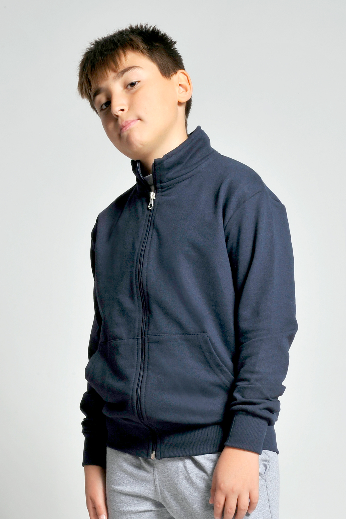 Chaqueta infantil Sudadera F/T 70/25/5% Algodón/Pol/Ela 255g Azul XXS