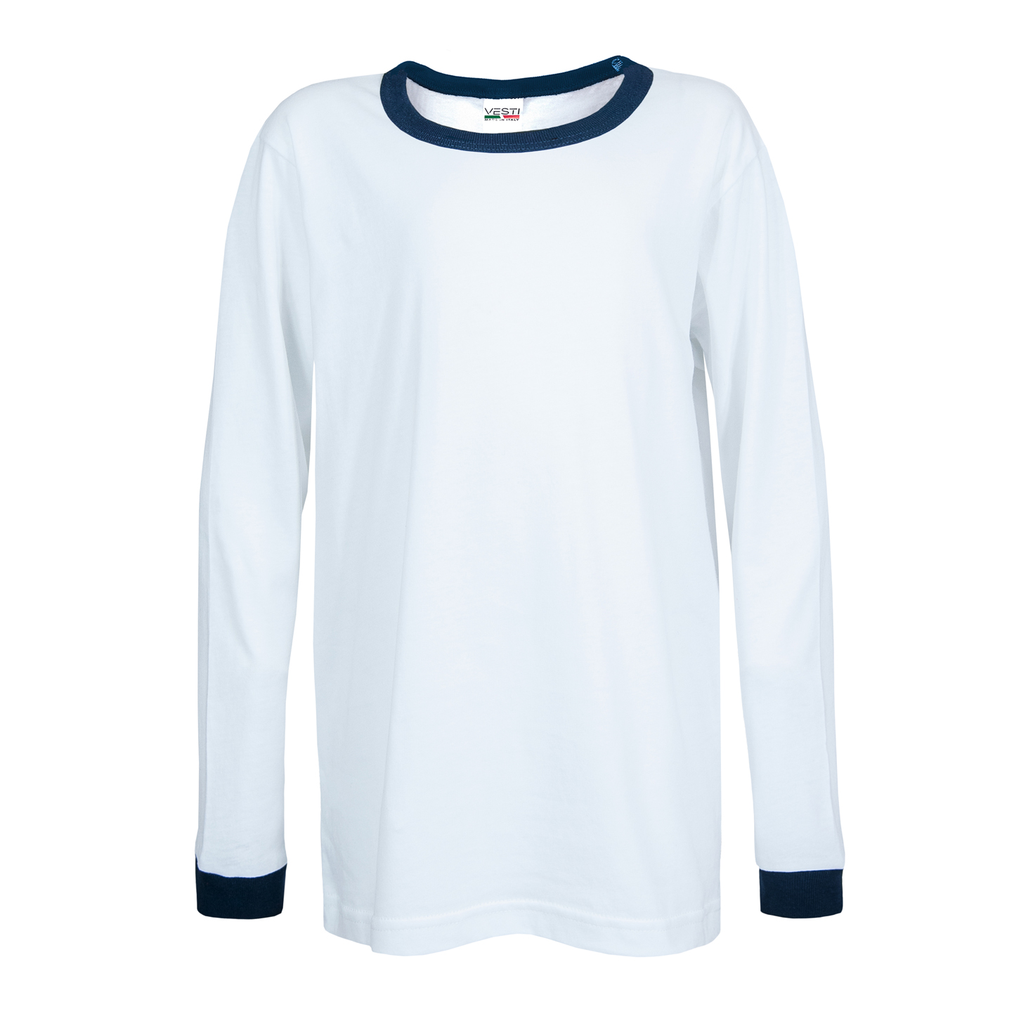 Camiseta suave para niños G/CM/L 100% algodón 140 gr/m2 Blanco/Blanco XS - Blanco/Azul marino XXS
