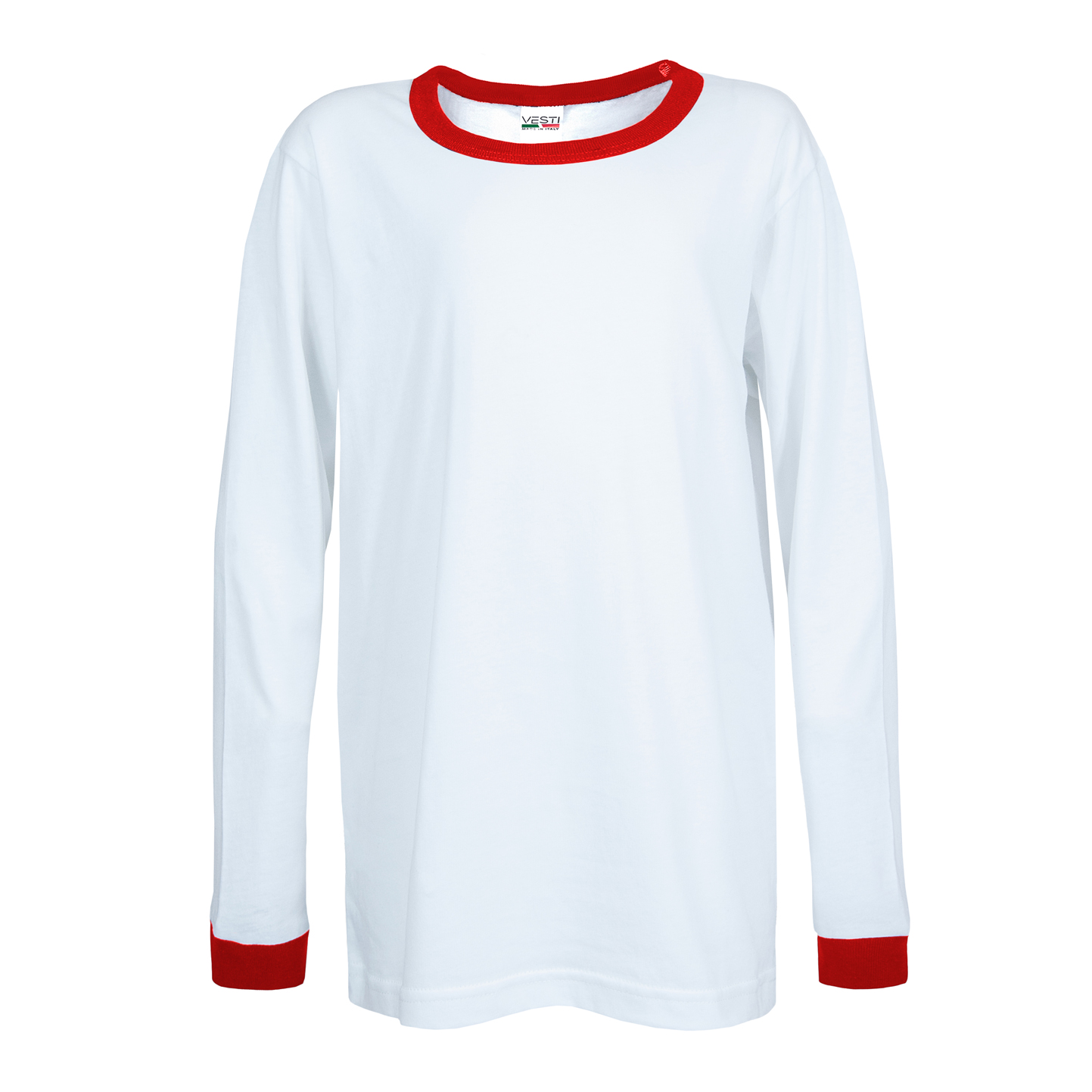 Camiseta suave para niños G/CM/L 100% algodón 140 gr/m2 Blanco/Blanco XS - Blanco/Rojo XS
