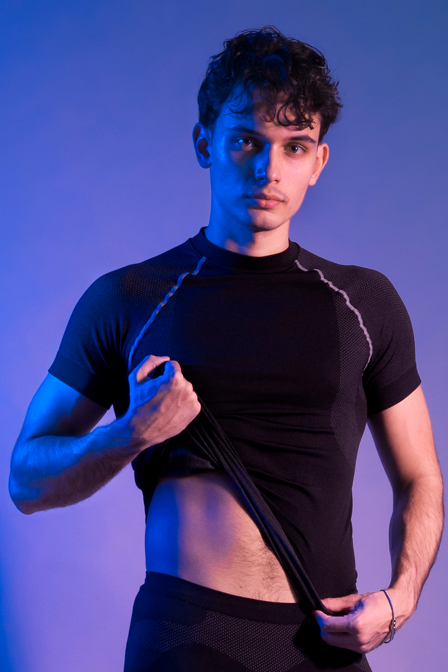 Tejido de punto térmico base G/CM/C 85/5/10% Pol/Pam/Ela Dark Shadow/Greggio XS/S