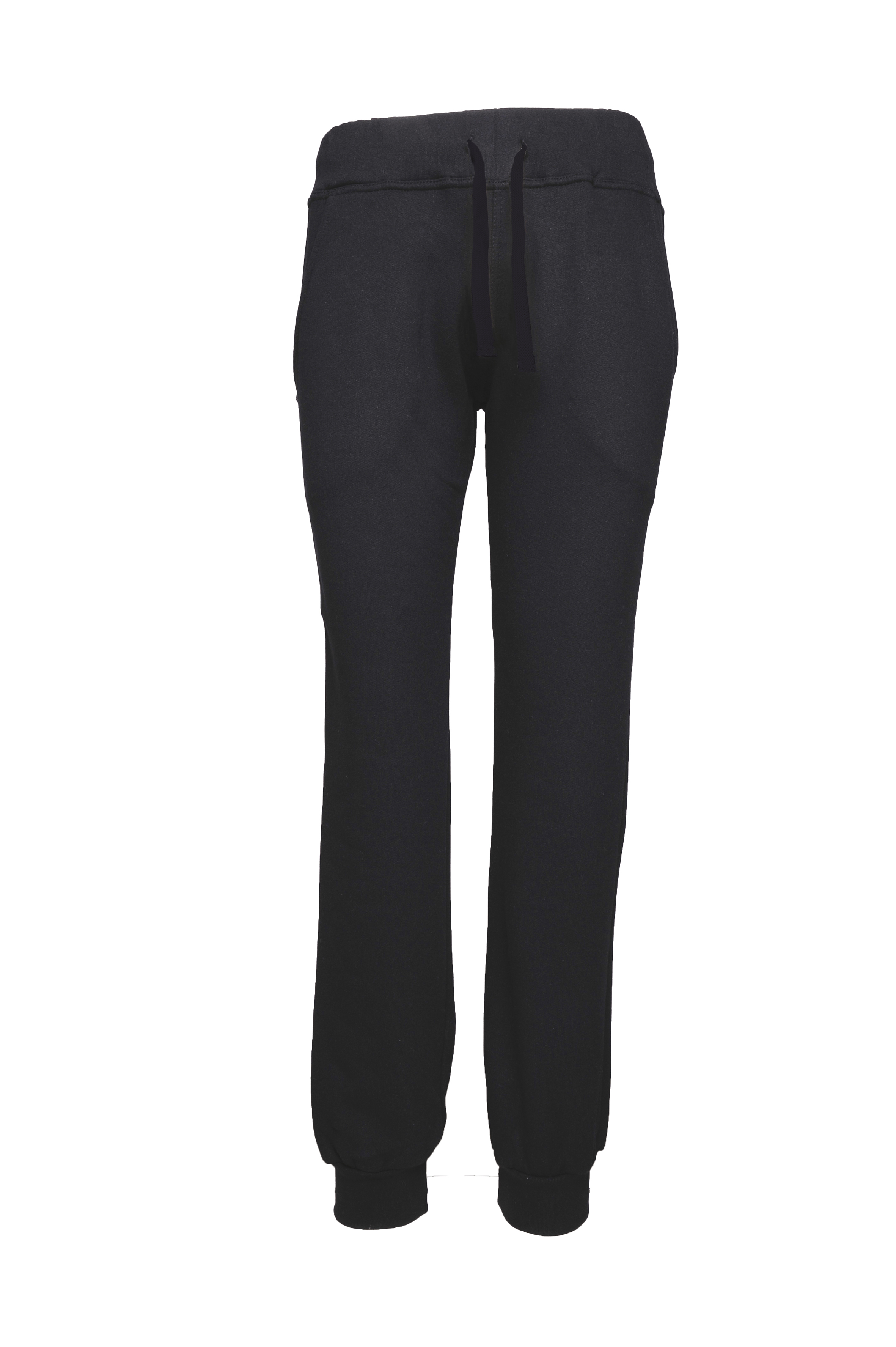 Pantalones de felpa para mujer, 70 % algodón/30 % poliéster, 280 g/m², color negro, talla S - Negro