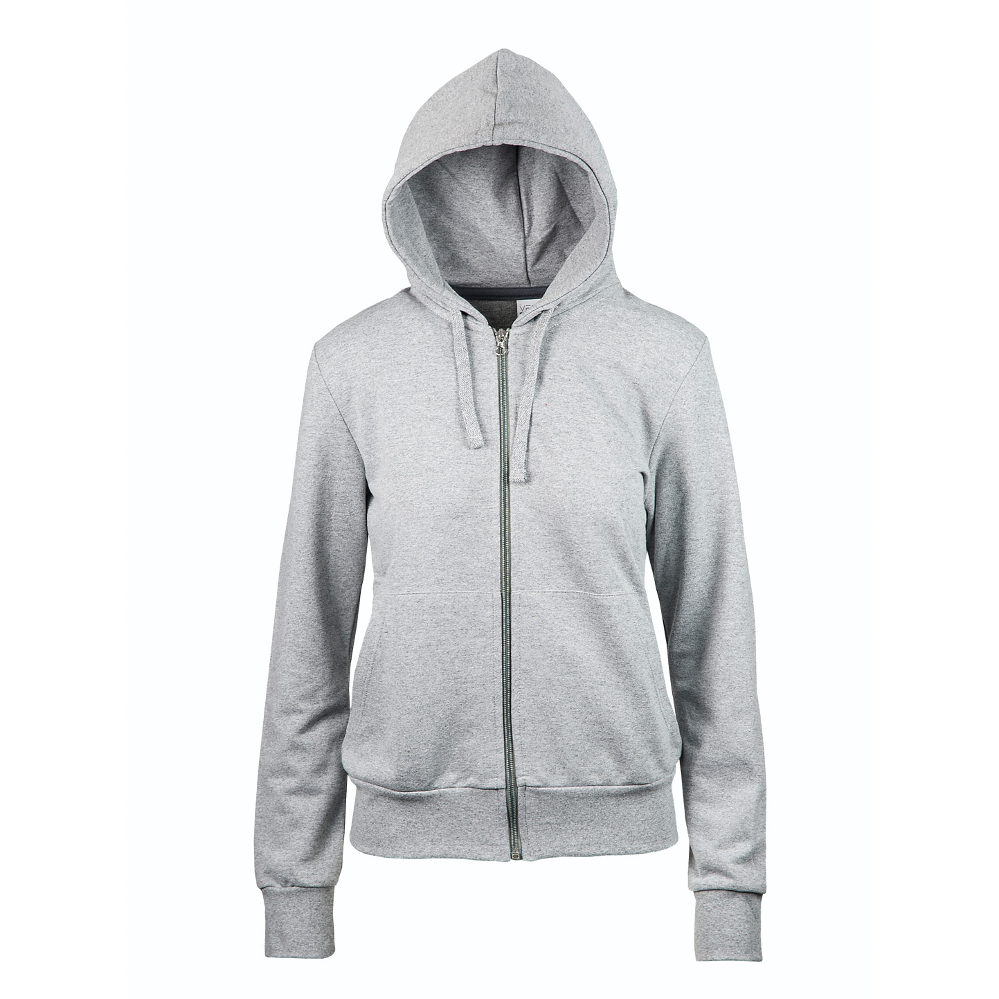 Sudadera con capucha y cremallera para mujer, 70 % algodón/30 % poliéster, 280 g/m², color negro, talla S - Ceniza