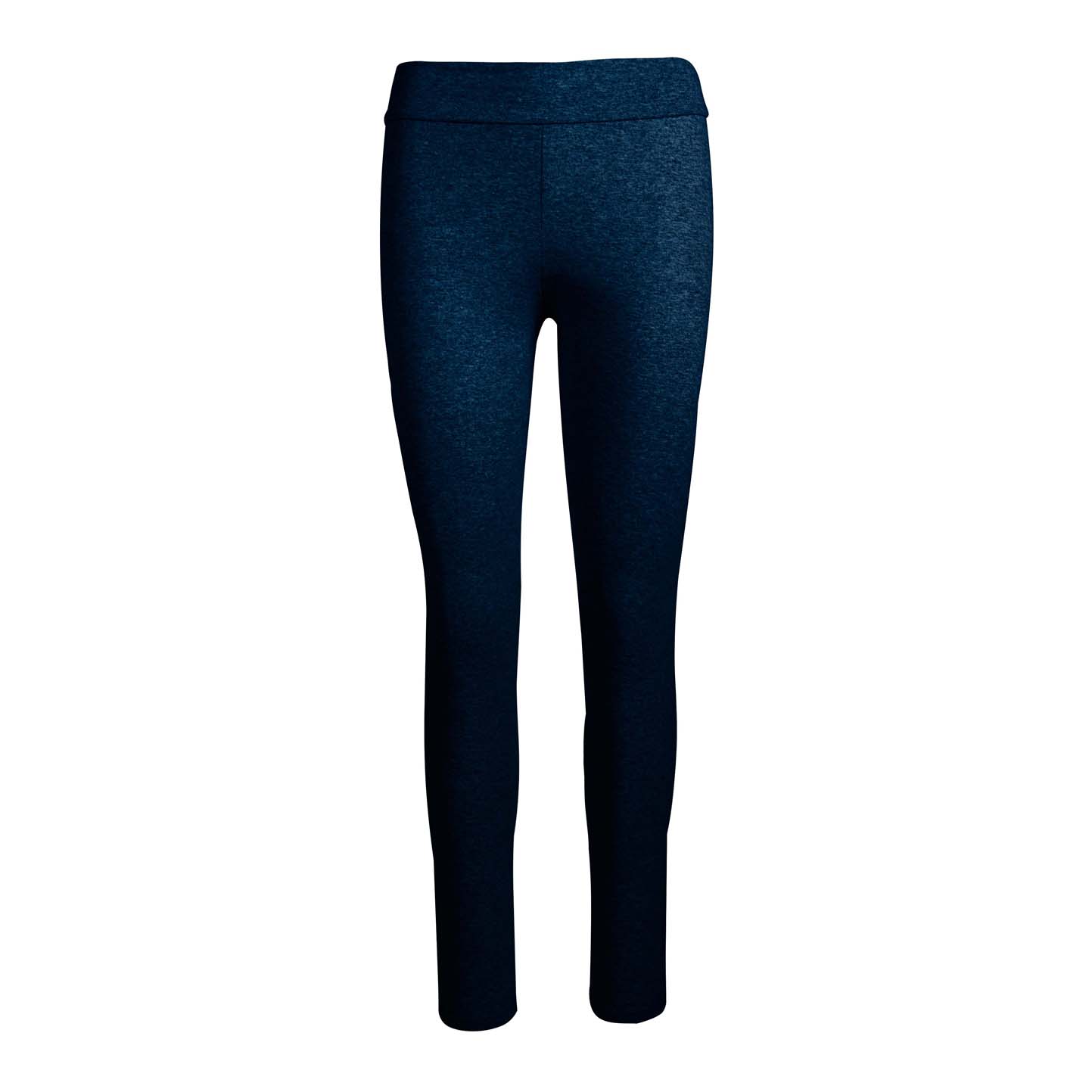 Leggings nuevos para mujer, 90 % algodón/10 % elastano, 210 g/m², gris jaspeado, talla S - Azul marino XS 3/4 años