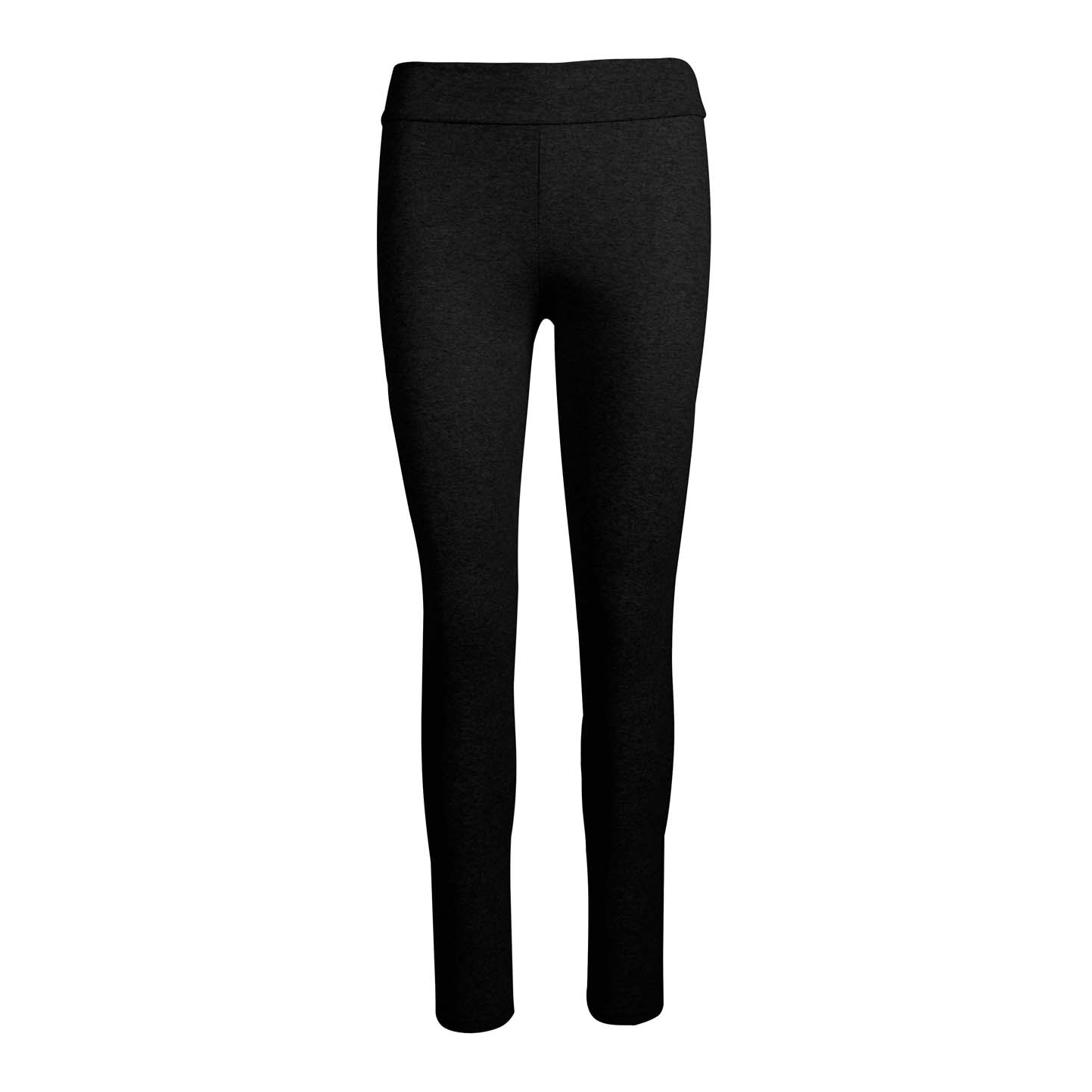 Leggings nuevos para mujer, 90 % algodón/10 % elastano, 210 g/m², gris jaspeado, talla S - Negro
