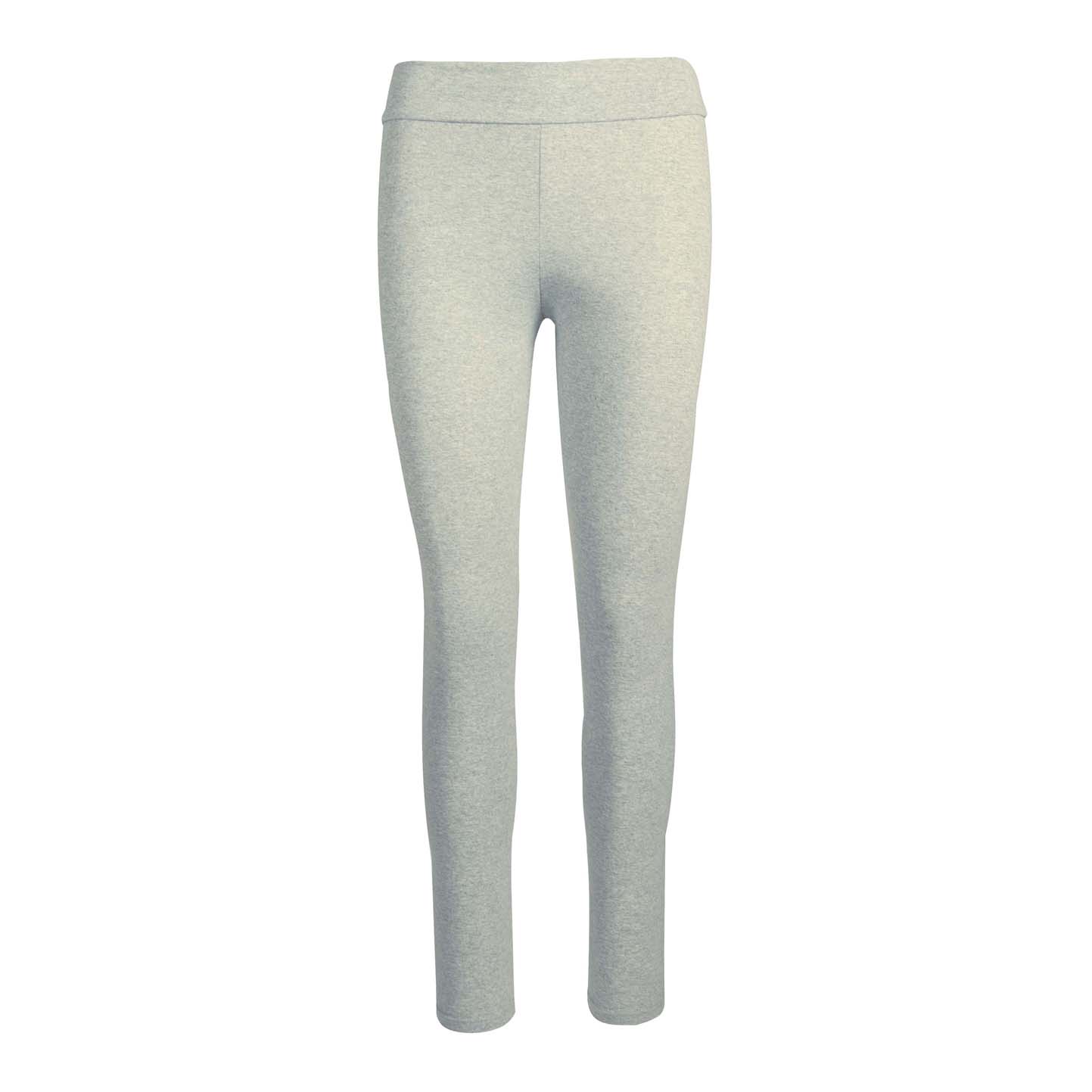 Leggings nuevos para mujer, 90 % algodón/10 % elastano, 210 g/m², gris jaspeado, talla S - Blanco crema S