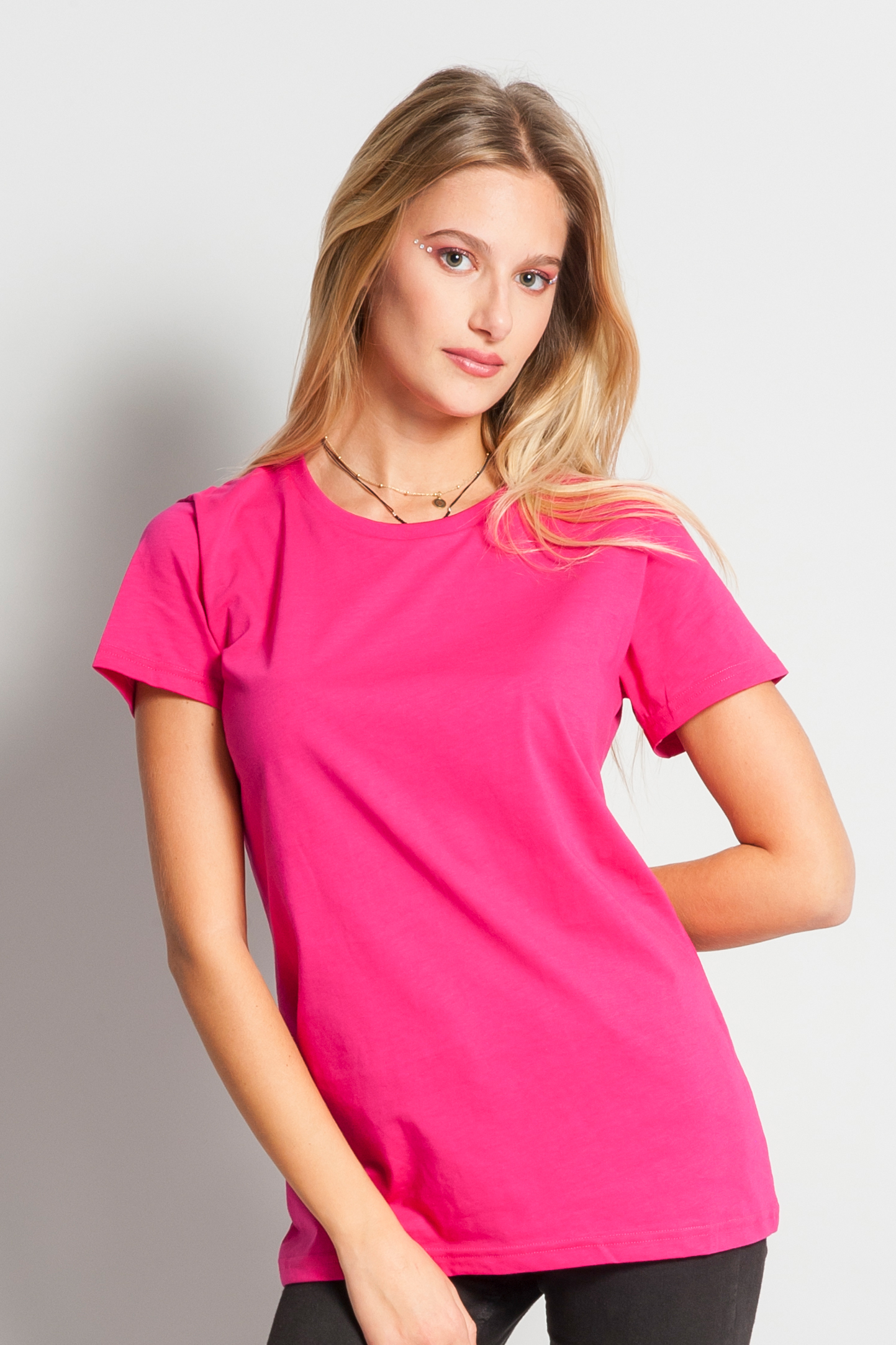 Camisa de mujer de corte moderno G/CM/C 100% algodón 145 gr/m Negro XS