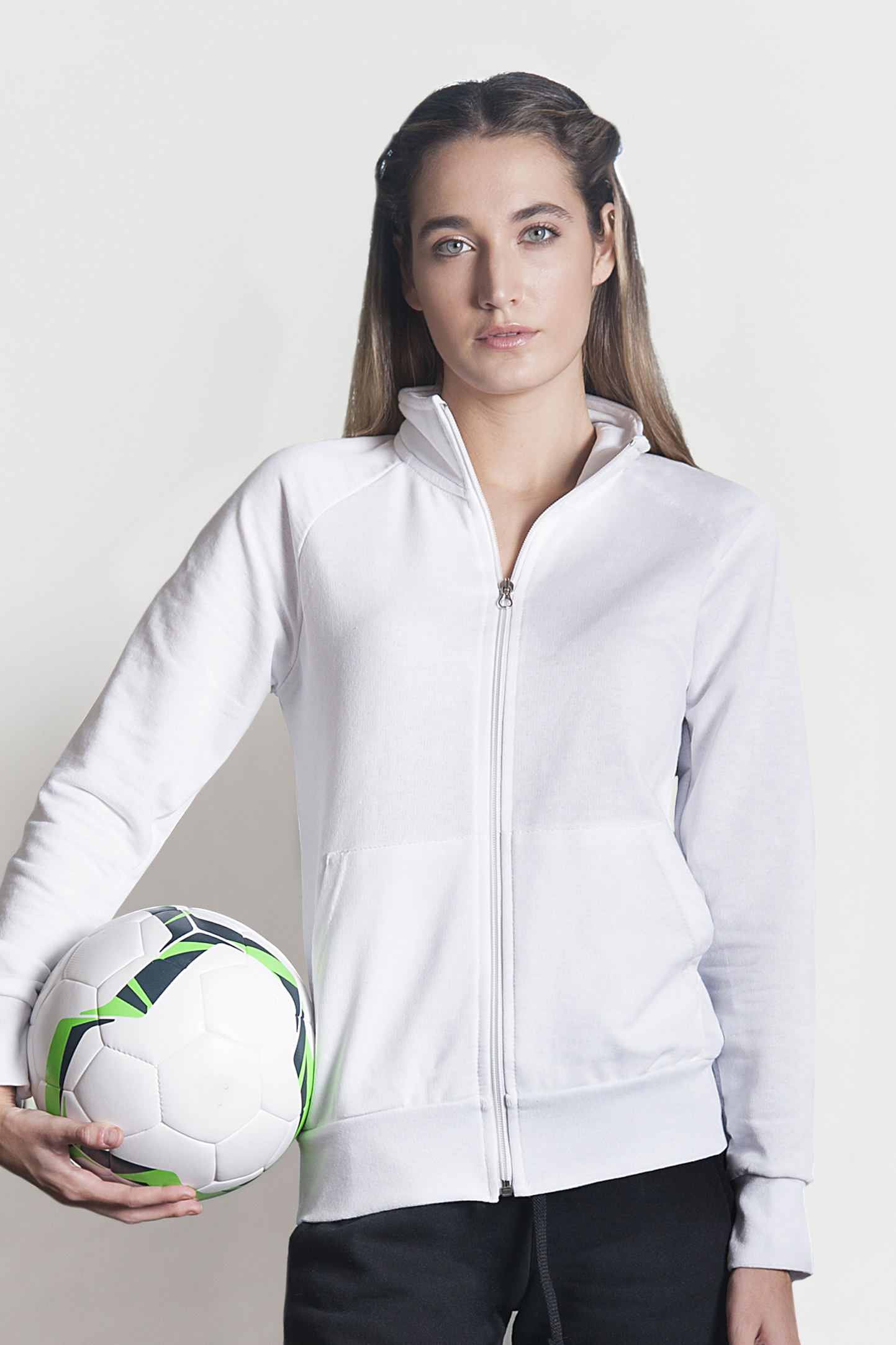 Chaqueta sudadera para mujer F/Terry 70/30% algodón/poliéster 240 gr Negro S