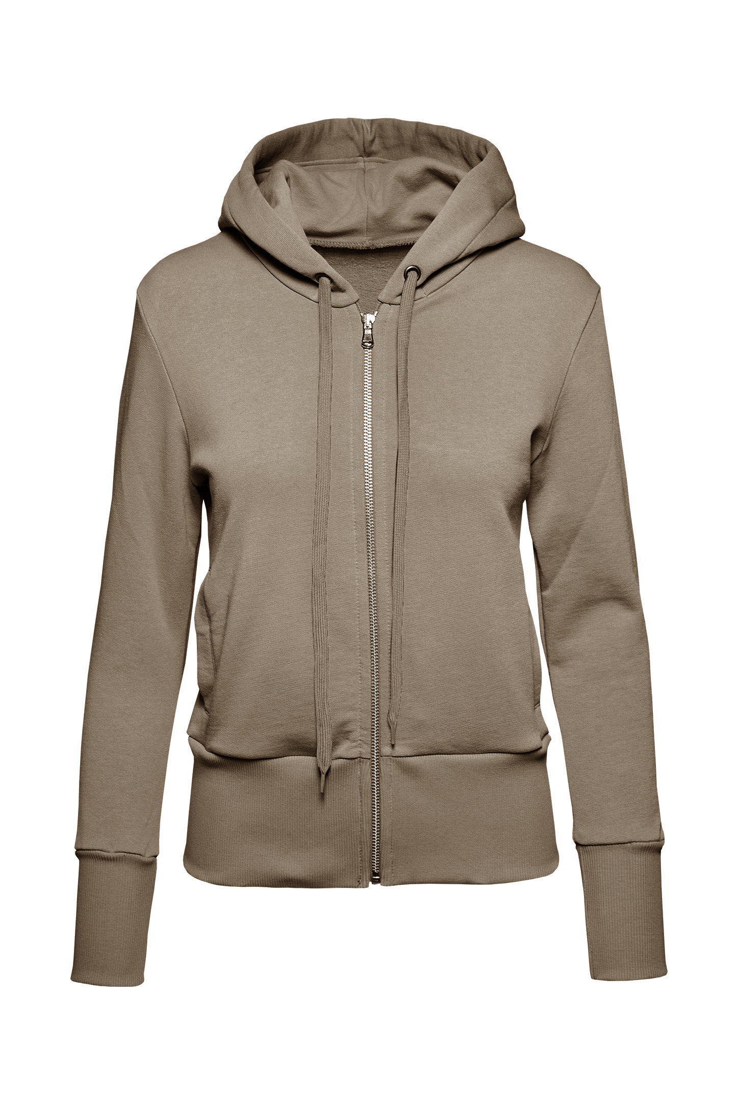 Sudadera con capucha y cremallera para mujer, suave, 75 % algodón/25 % poliéster, 320 g/m², negra, talla XS - Tabaco XXS