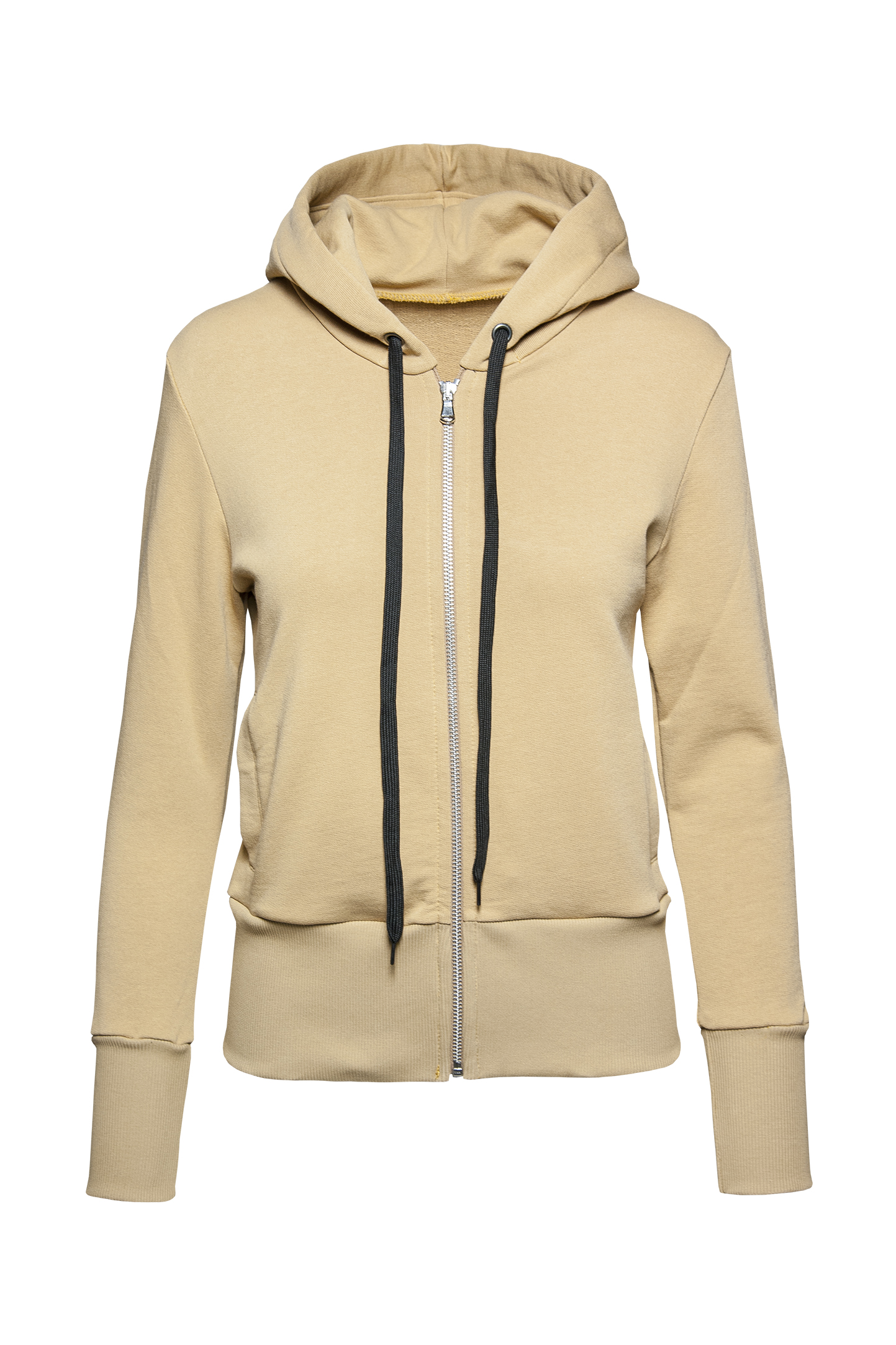 Sudadera con capucha y cremallera para mujer, suave, 75 % algodón/25 % poliéster, 320 g/m², negra, talla XS - Camel XS