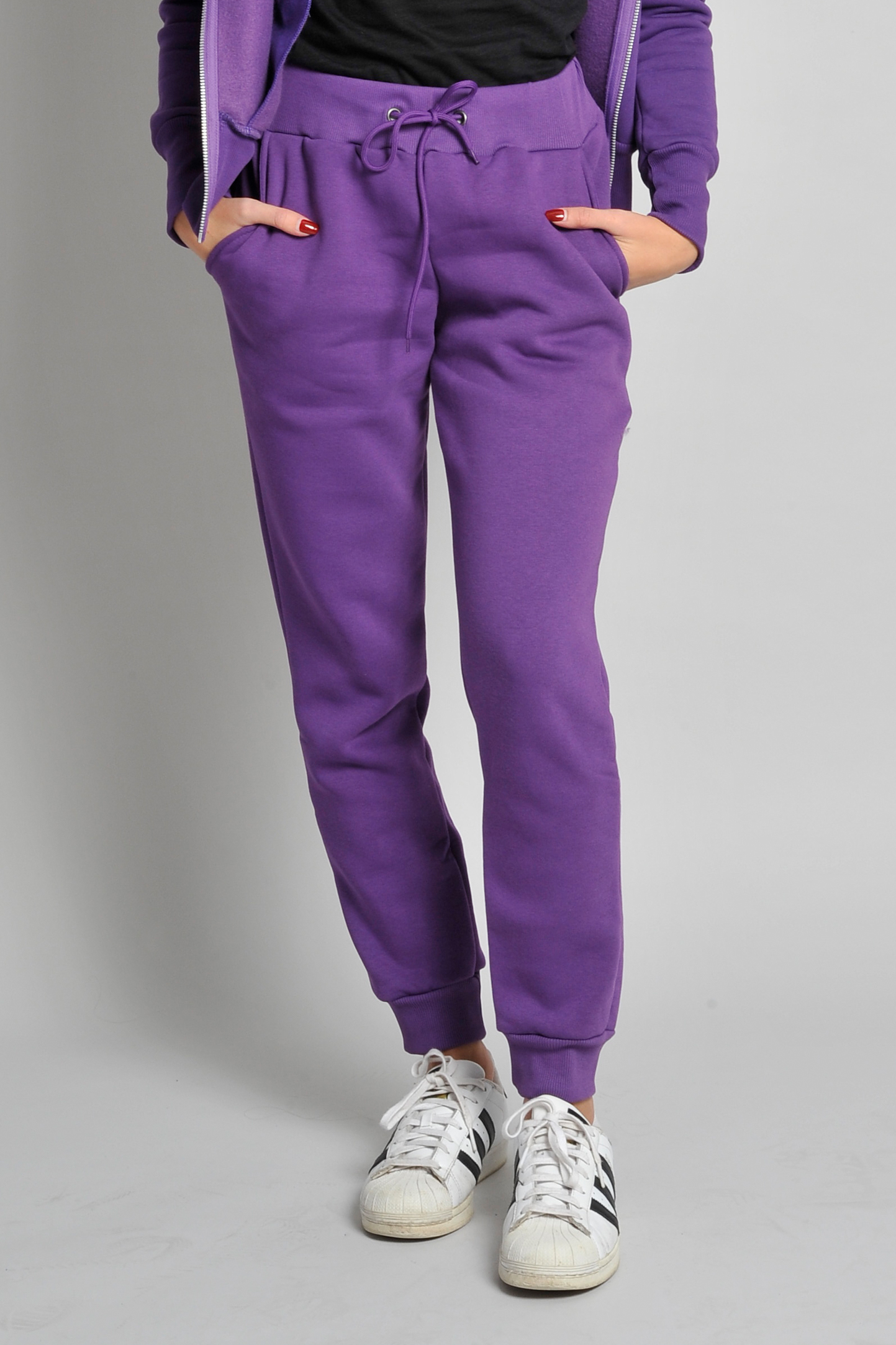 Pantalones de felpa New Fit para mujer, 75 % algodón/25 % poliéster, 320 g, color negro, talla S