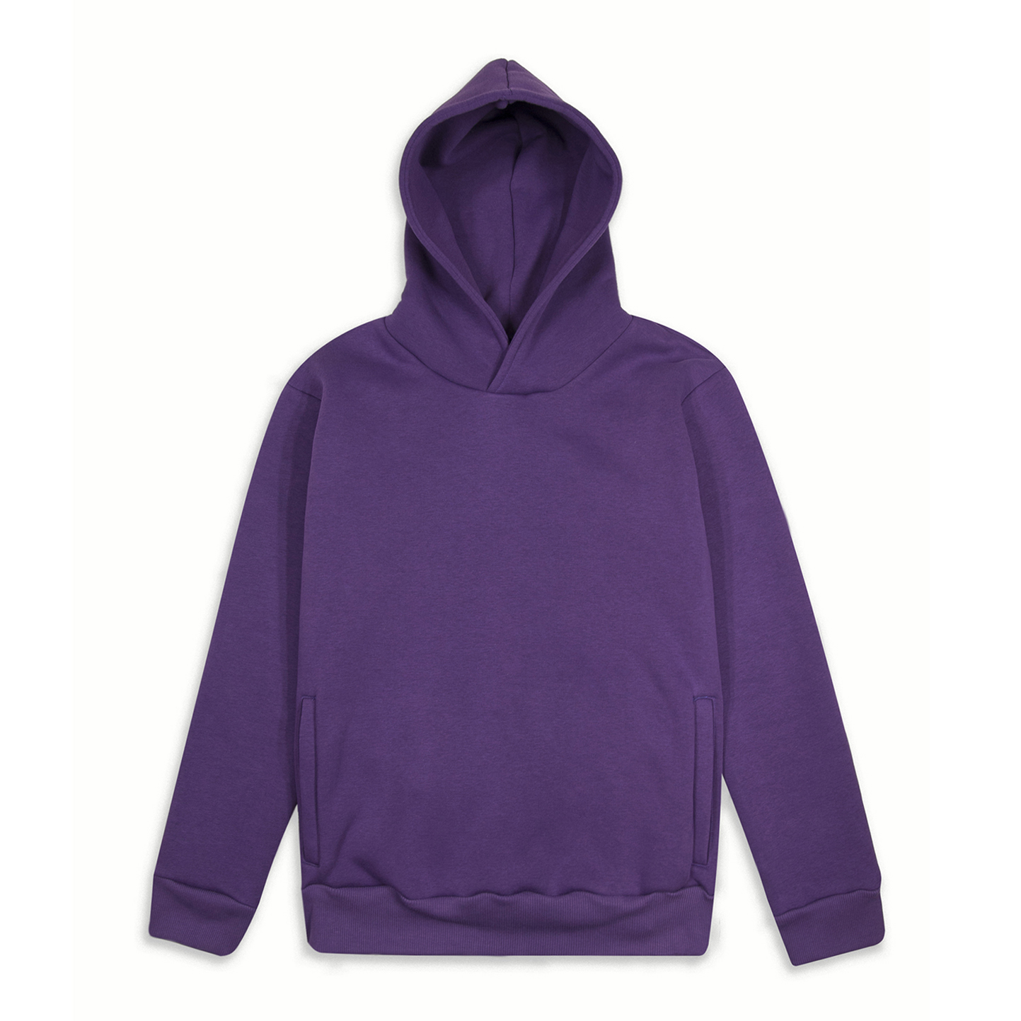 Sudadera con capucha suave. Corte urbano. 75 % algodón/25 % poliéster. 320 g/m². Color negro. Talla XS. - VI - Morado XS