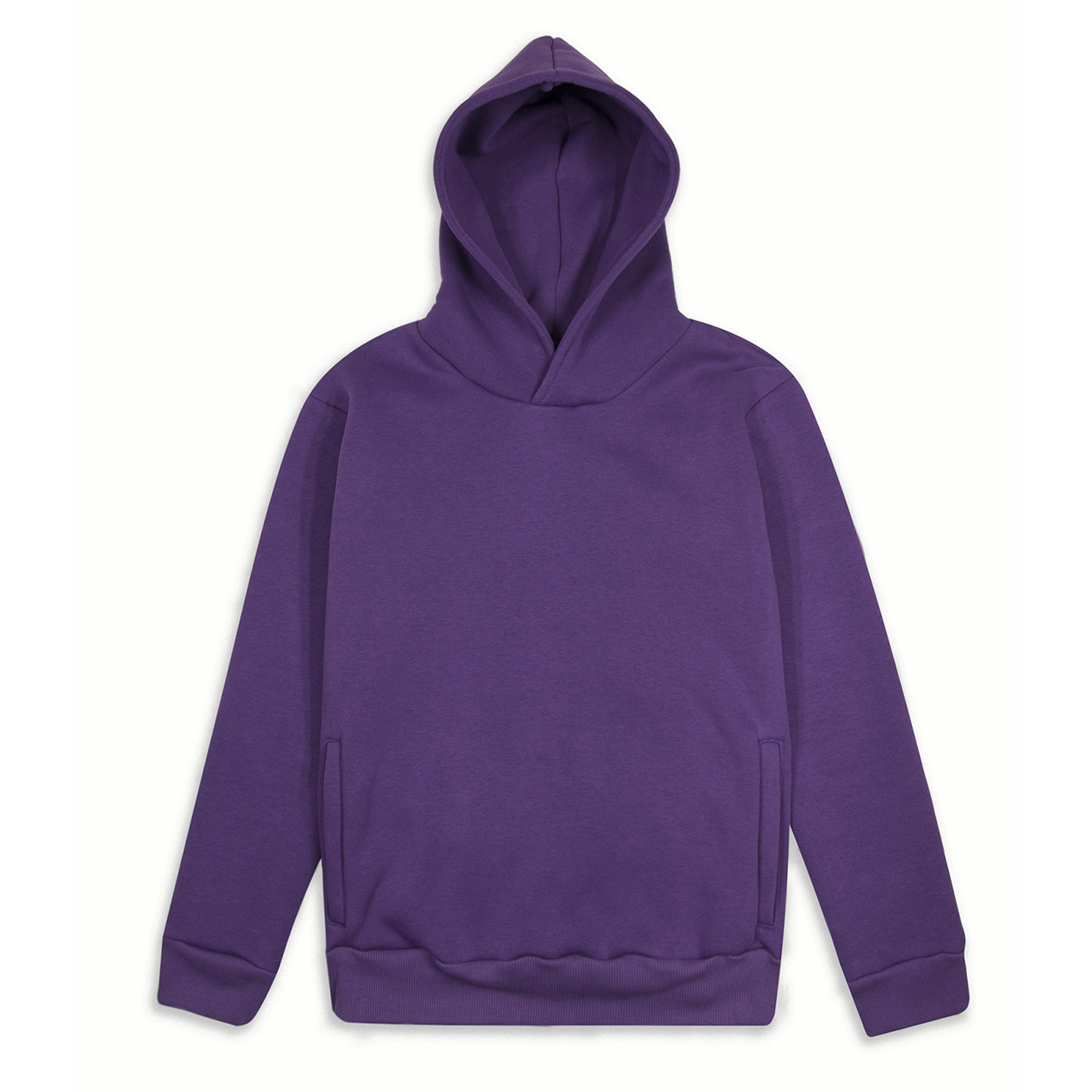 Sudadera con capucha Soft F/T. Urbana unisex 100% algodón 320 gr. Negra XS - VI - Morado XS