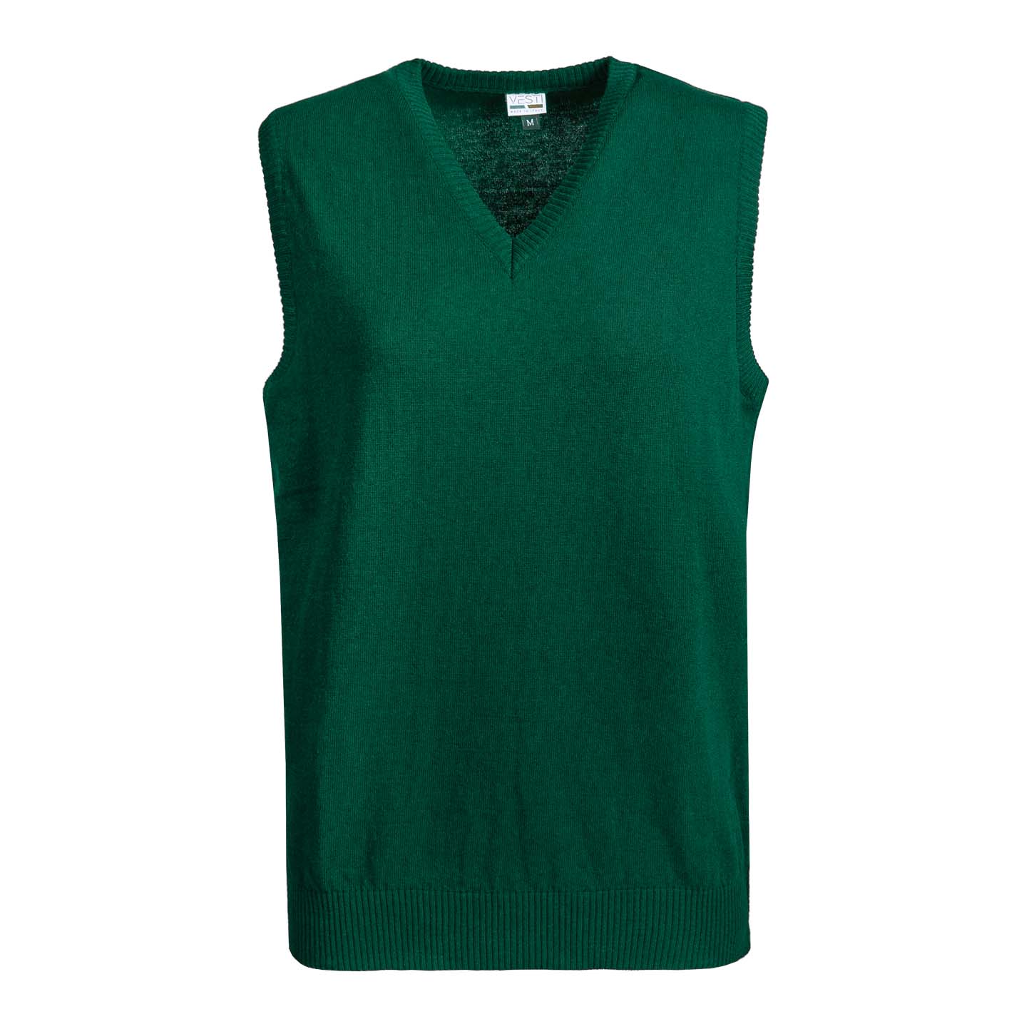 Chaleco tipo jersey C/V 100% algodón reciclado Burdeos XS - 55G - Verde intenso