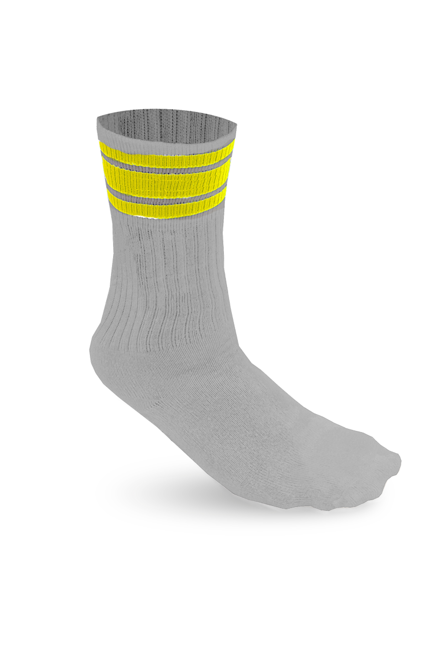Calcetines deportivos 78/18/4% algodón/palm/elastano gris jaspeado claro Talla 35/38 - 0530 - Gris/Amarillo fluorescente Talla 35/38