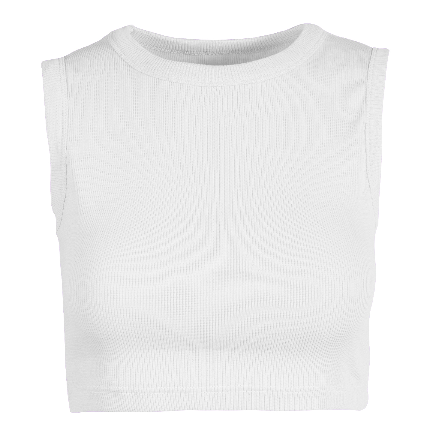 Camiseta corta de tirantes para mujer en canalé elástico - 99 - Blanco XS
