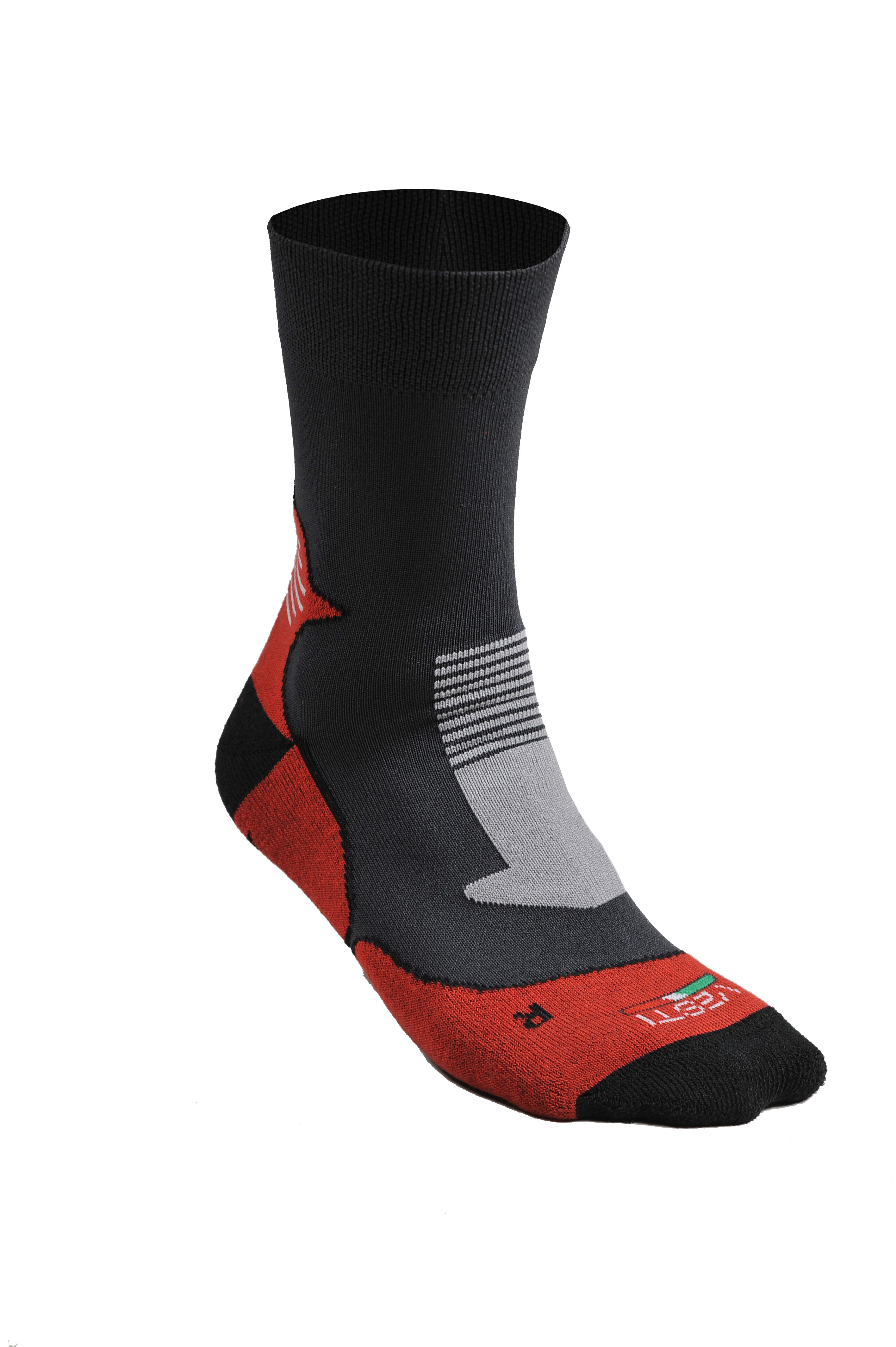 Calcetines Bamboo Trekking - E4 - Antracita/Rojo Talla 35-38