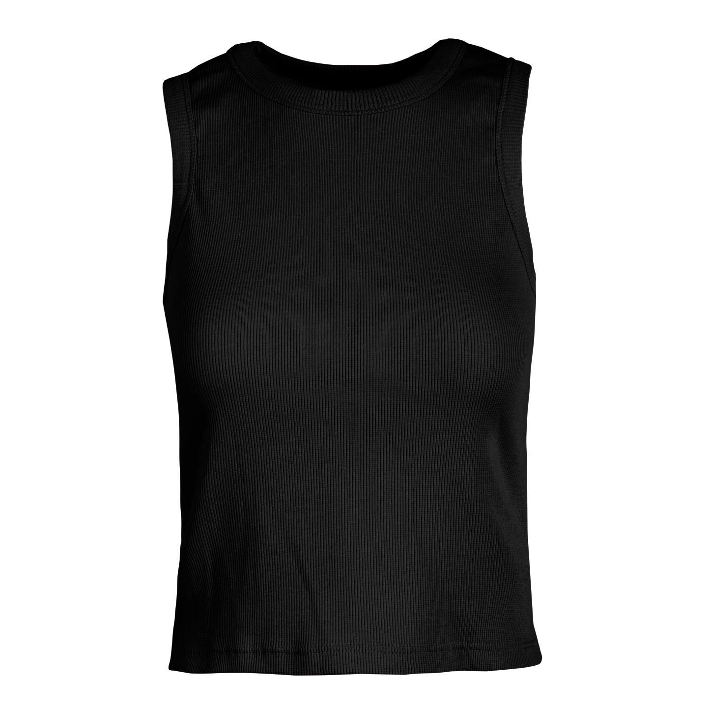 Camiseta de tirantes de mujer de canalé elástico - 12 - Negro