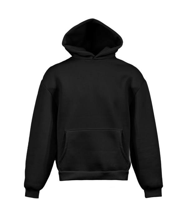 Sudadera boxy suave con capucha - 12 - Negro