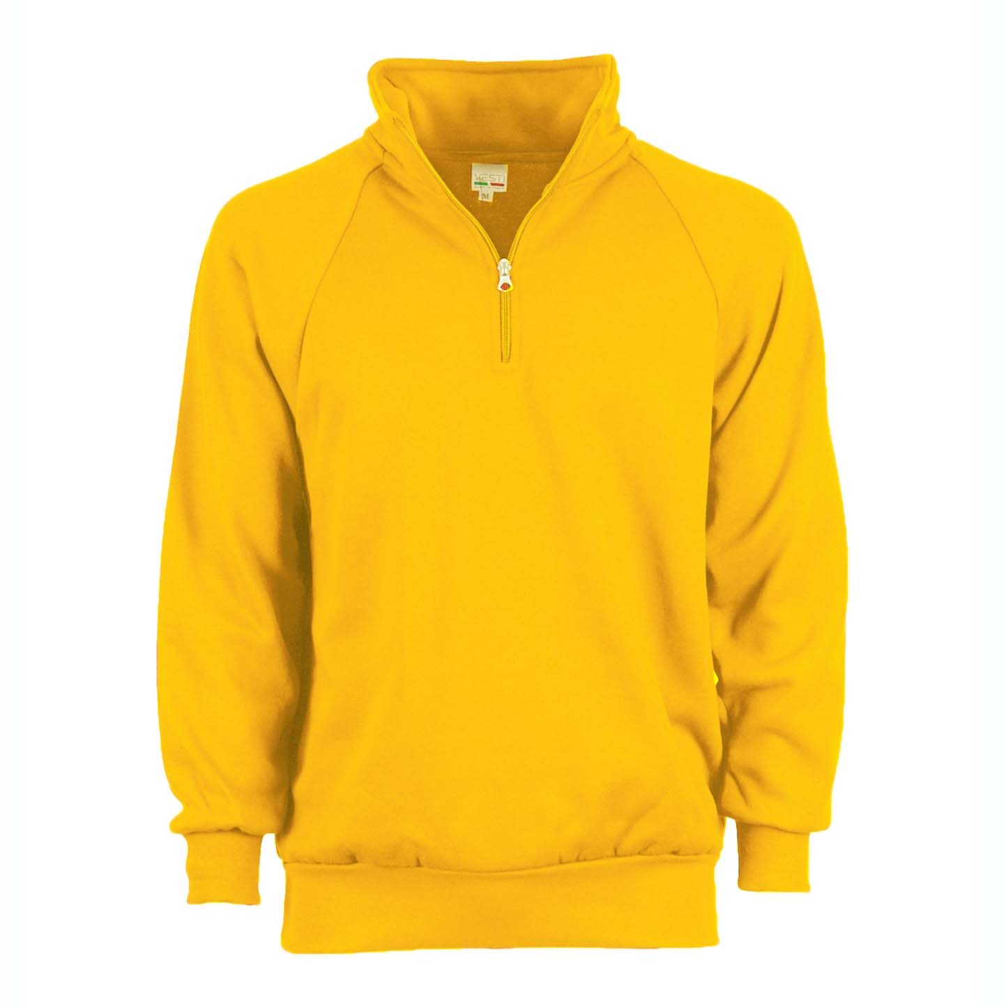 Sudadera unisex con cremallera en el cuello, 70 % algodón/30 % poliéster, 280 g/m², color negro, talla XS. - 96 - Amarillo XS