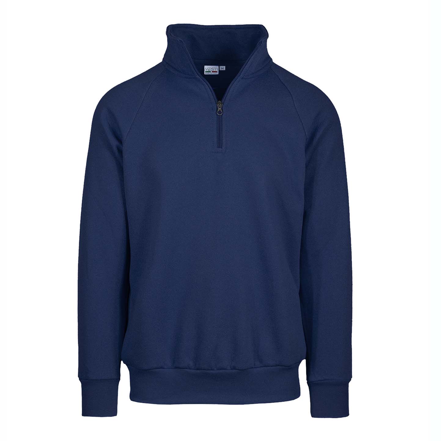Sudadera unisex con cremallera en el cuello, 70 % algodón/30 % poliéster, 280 g/m², color negro, talla XS. - 18 - Azul