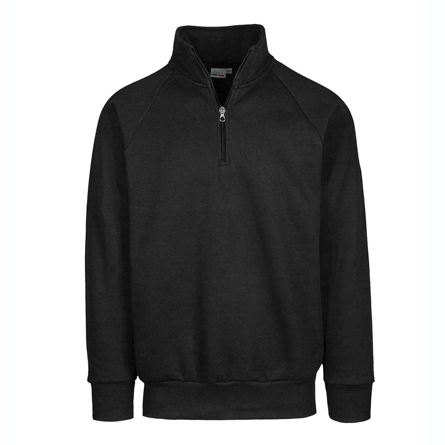 Sudadera unisex con cremallera en el cuello, 70 % algodón/30 % poliéster, 280 g/m², color negro, talla XS. - 12 - Negro