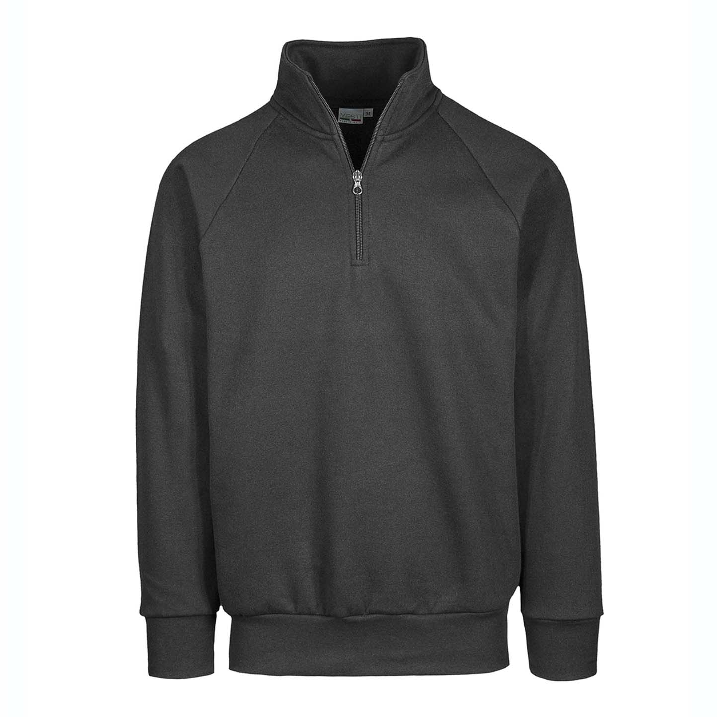 Sudadera unisex con cremallera en el cuello, 70 % algodón/30 % poliéster, 280 g/m², color negro, talla XS. - 22 - Líder XS