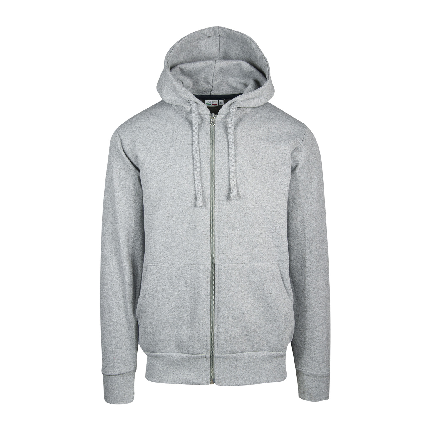 Sudadera con cremallera y capucha, 70 % algodón/30 % poliéster, 280 g/m², color negro, talla XS - 75 - Ceniza