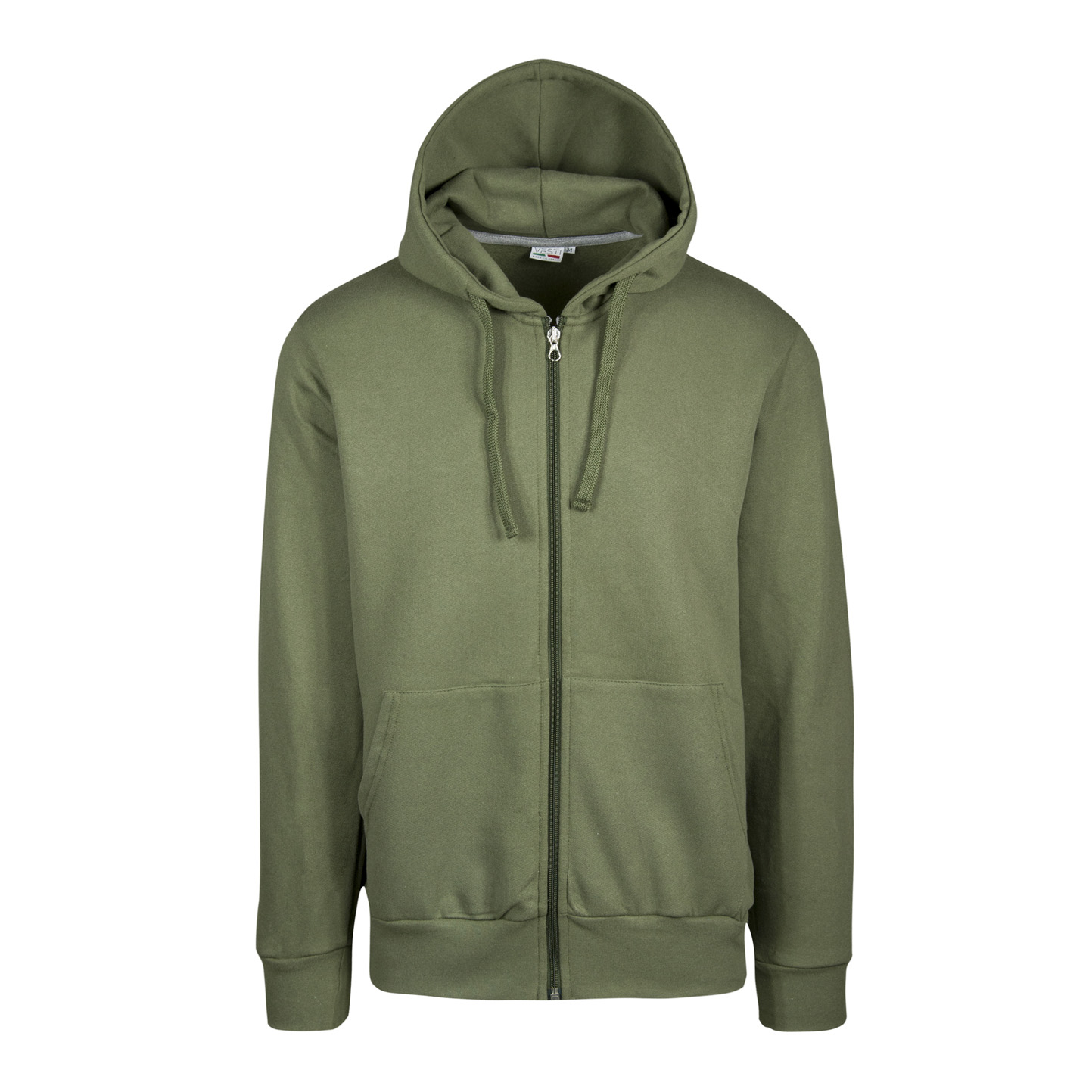 Sudadera con cremallera y capucha, 70 % algodón/30 % poliéster, 280 g/m², color negro, talla XS - 23 - XS militar