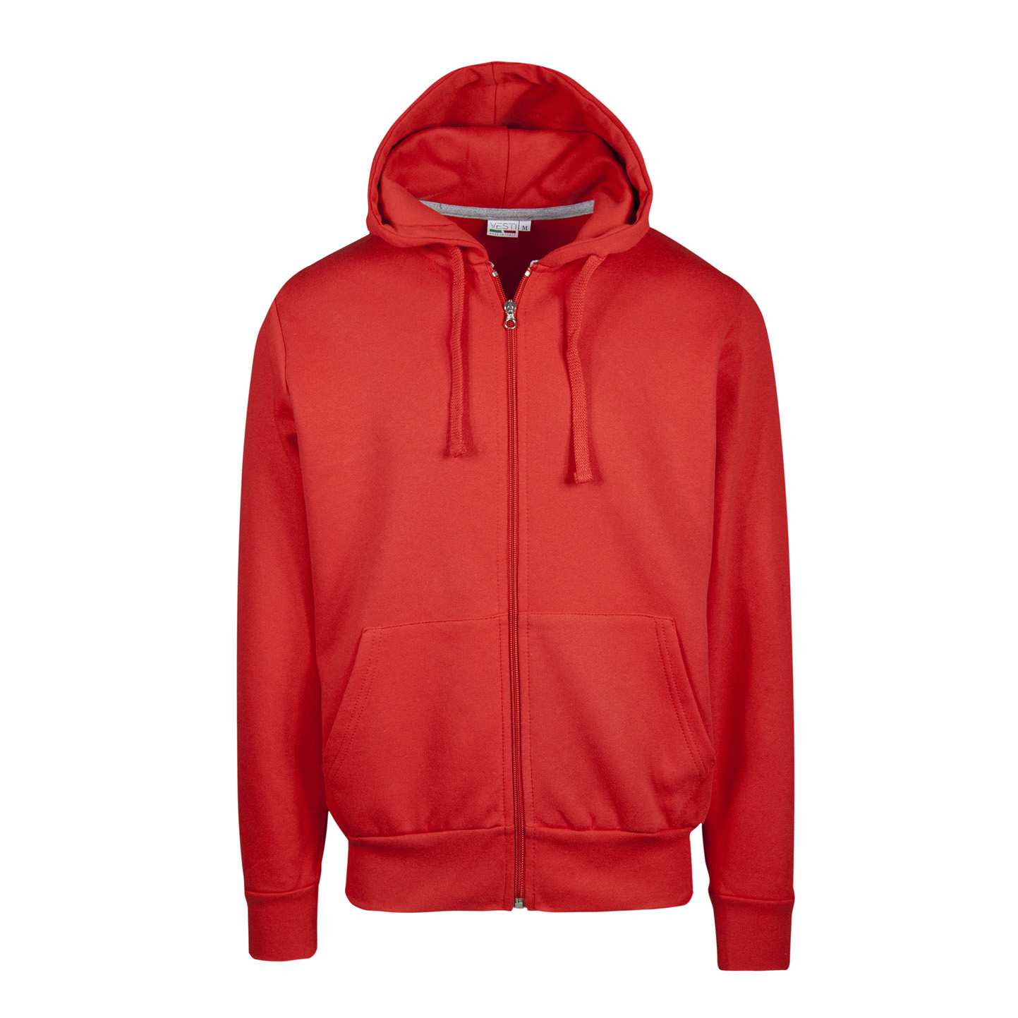 Sudadera con cremallera y capucha, 70 % algodón/30 % poliéster, 280 g/m², color negro, talla XS - 28 - Red Sport XXS 1/2 años