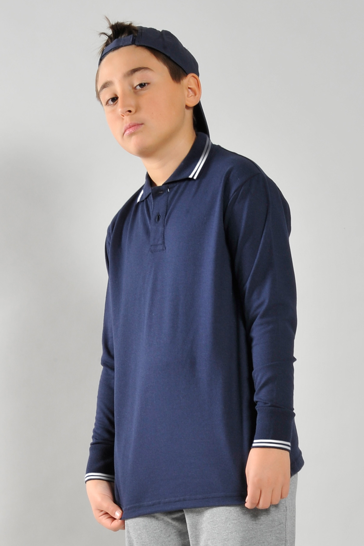 Polo Ribete Piqué Infantil M/L 100% Cuna 180 gr/m2 Azul XS - Blanco/Azul XS