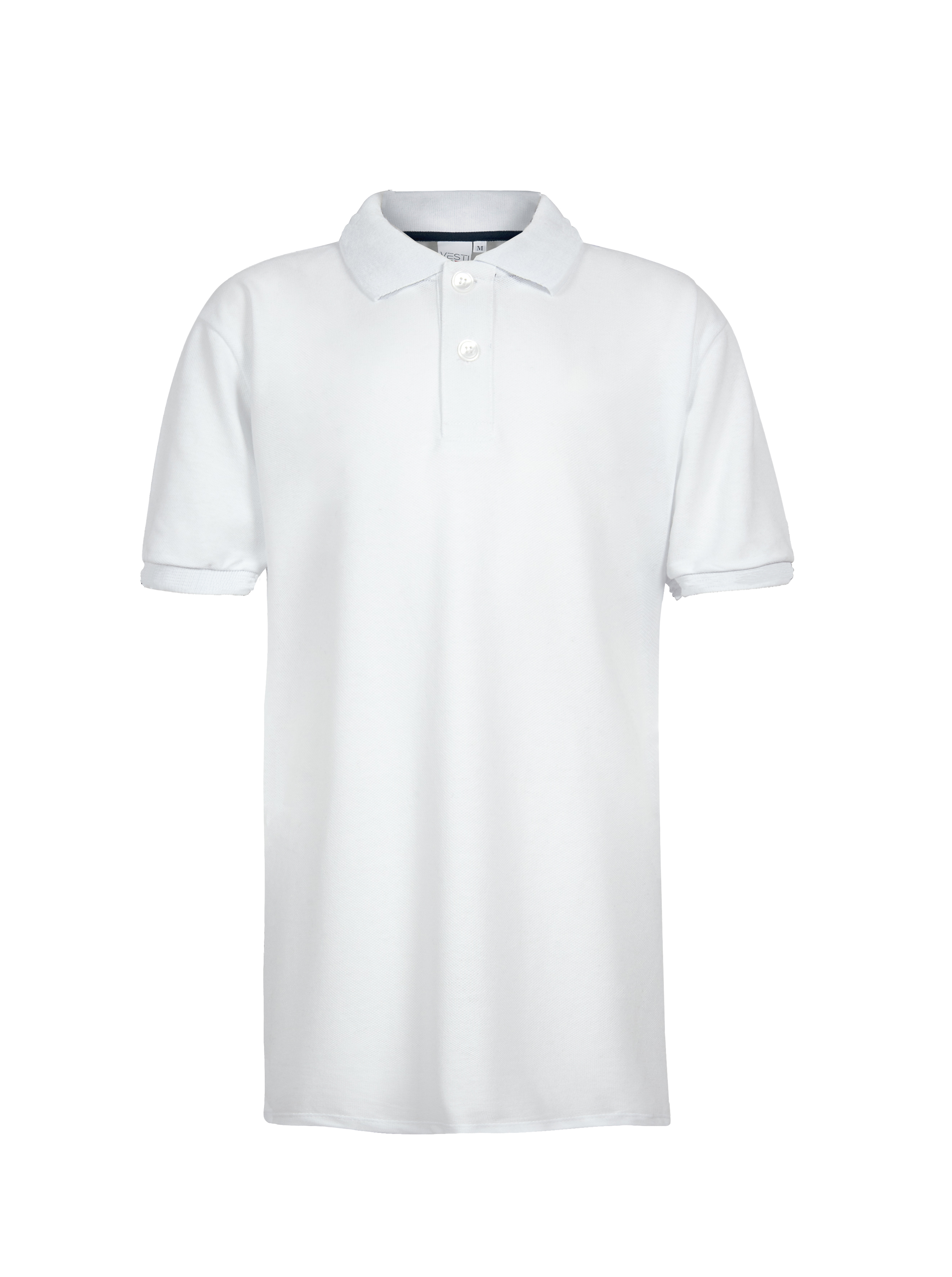 Polo Trim Piqué Infantil Manga Corta 100% Algodón 180 gr/m2 Azul XS - 99 - Blanco XS