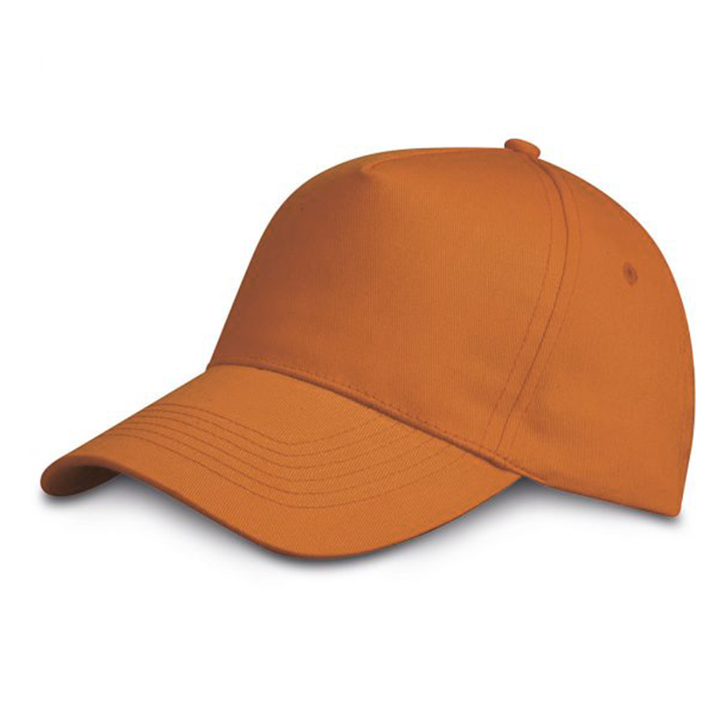 Gorra de béisbol de 5 paneles, 100% algodón, color azul celeste. - OR - Naranja
