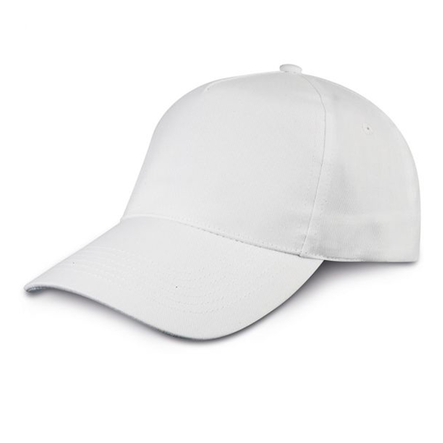 Gorra de béisbol de 5 paneles, 100% algodón, color azul celeste. - WH - Blanco