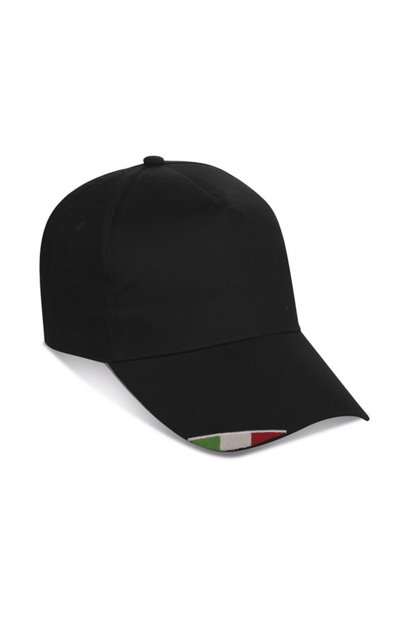 Gorra I-Cap de 5 paneles, 100% algodón, color negro. - BK - Negro