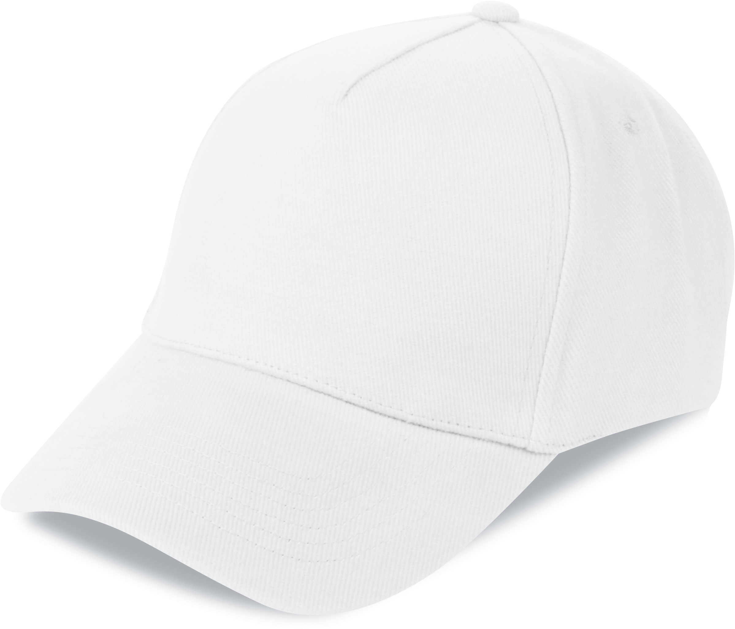 Gorra gruesa de 5 paneles, 100% algodón, color negro. - WH - Blanco
