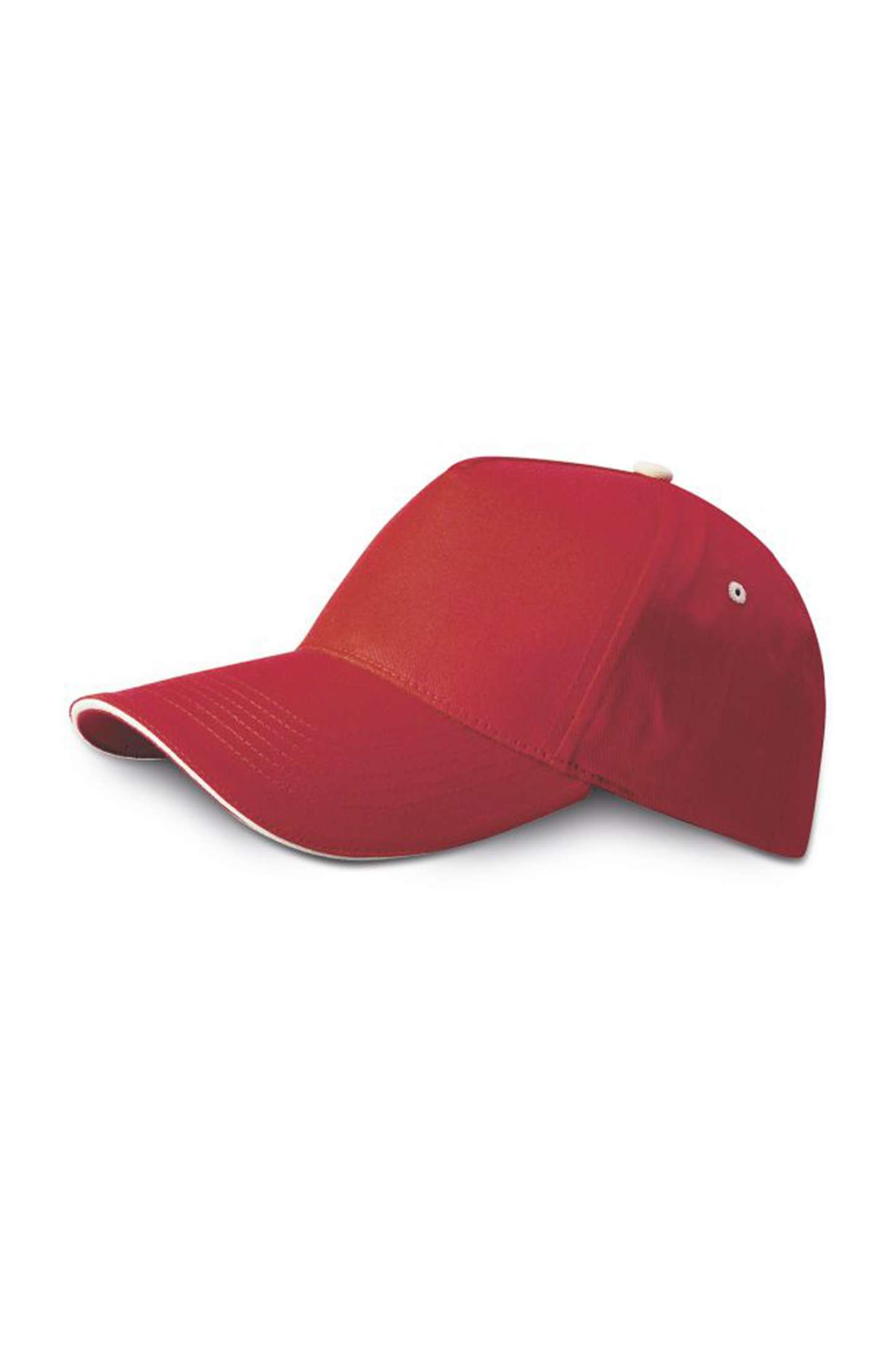 Gorra de 5 paneles, 100% algodón, color negro. - RD - Rojo