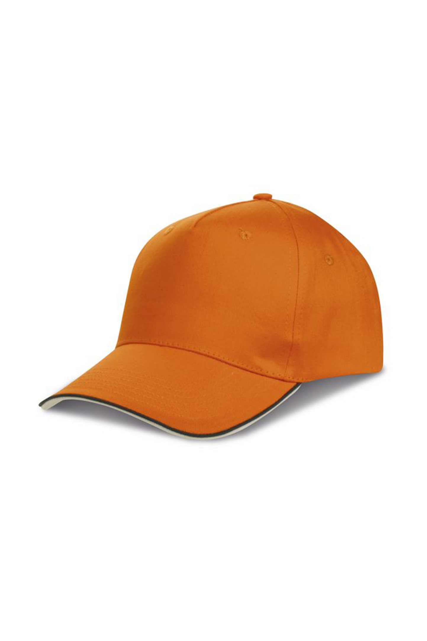 Gorra Energy Cap de 5 paneles, 100% algodón, color beige. - OR - Naranja