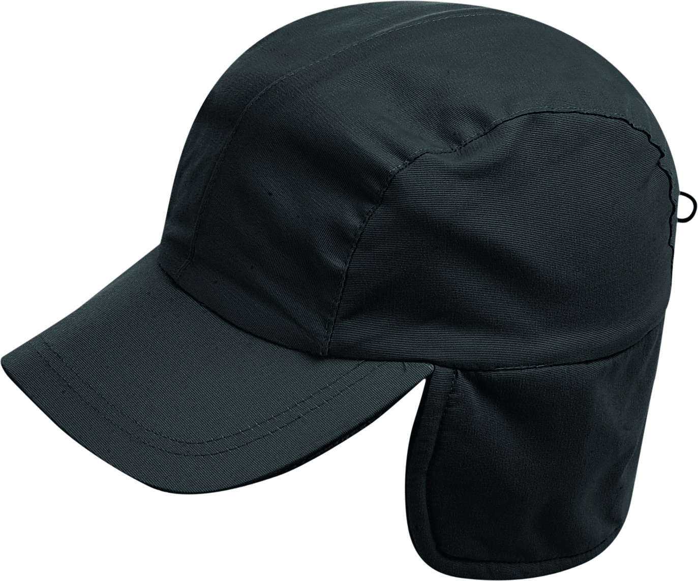 Gorra canadiense de 4 paneles, nailon/piel negra. - BK - Negro