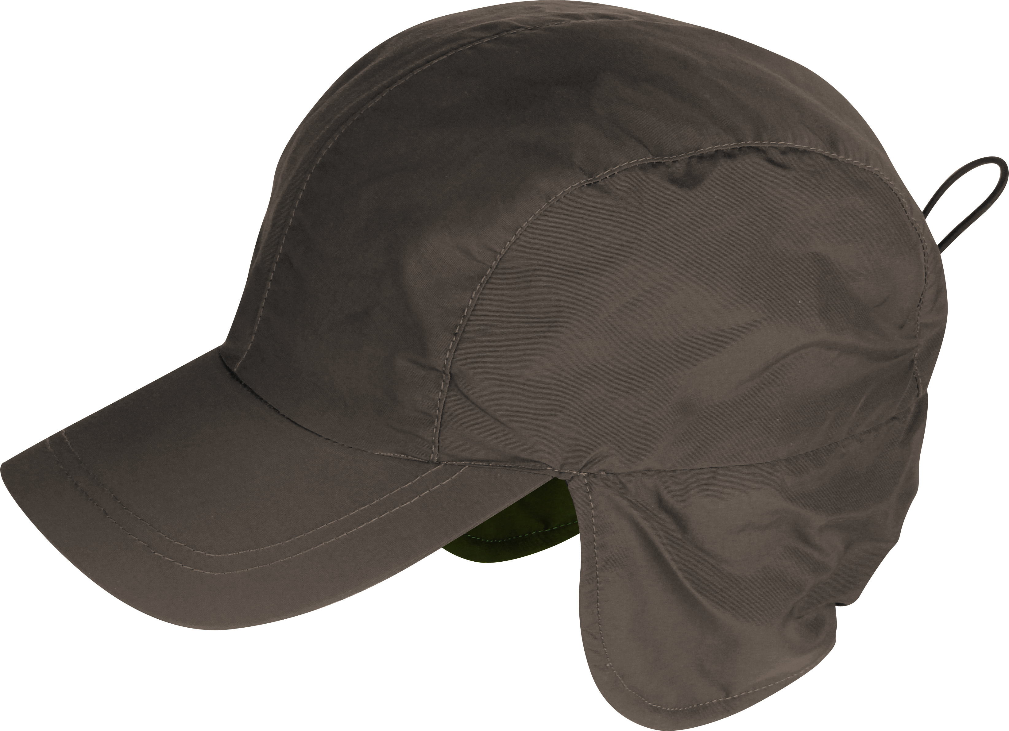 Gorra canadiense de 4 paneles, nailon/piel negra. - GY - Gris